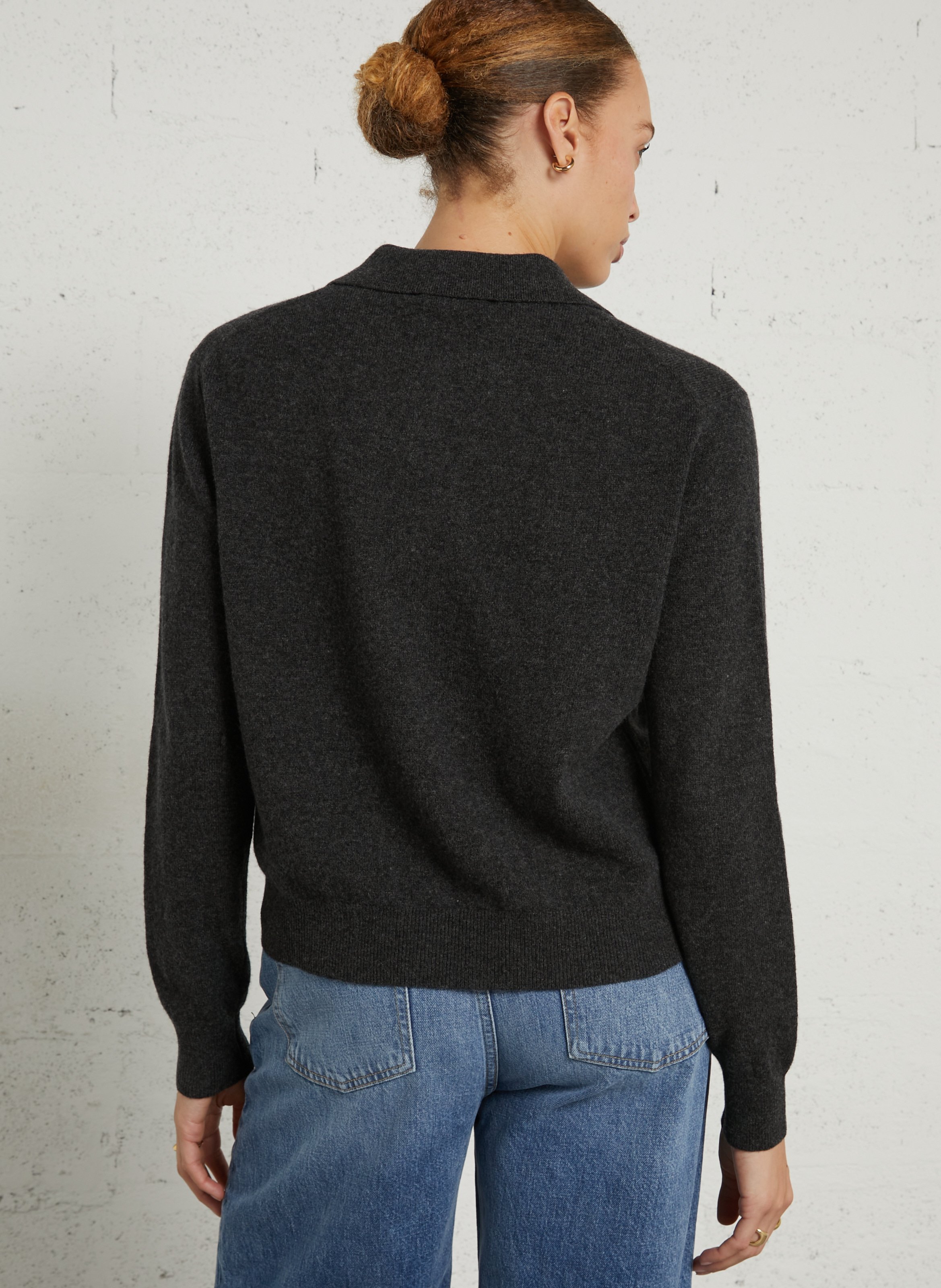 Cardigan droit en mohair JC SOPHIE Gris