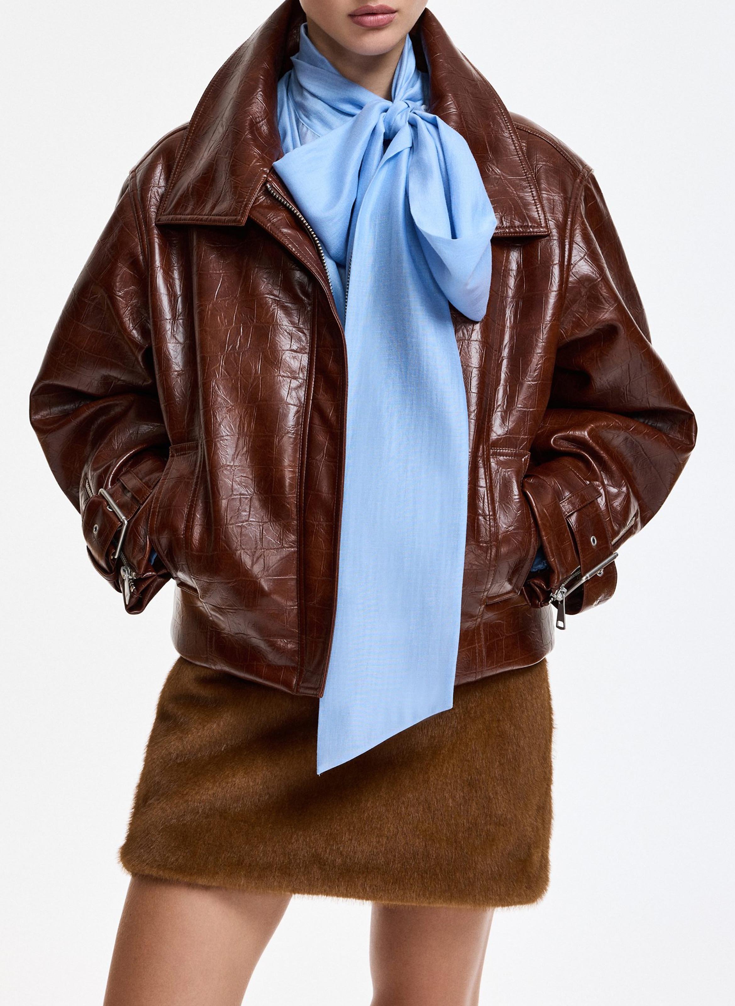 Chaqueta oversize con cuello de piel sintética ESSENTIEL ANTWERP Marron