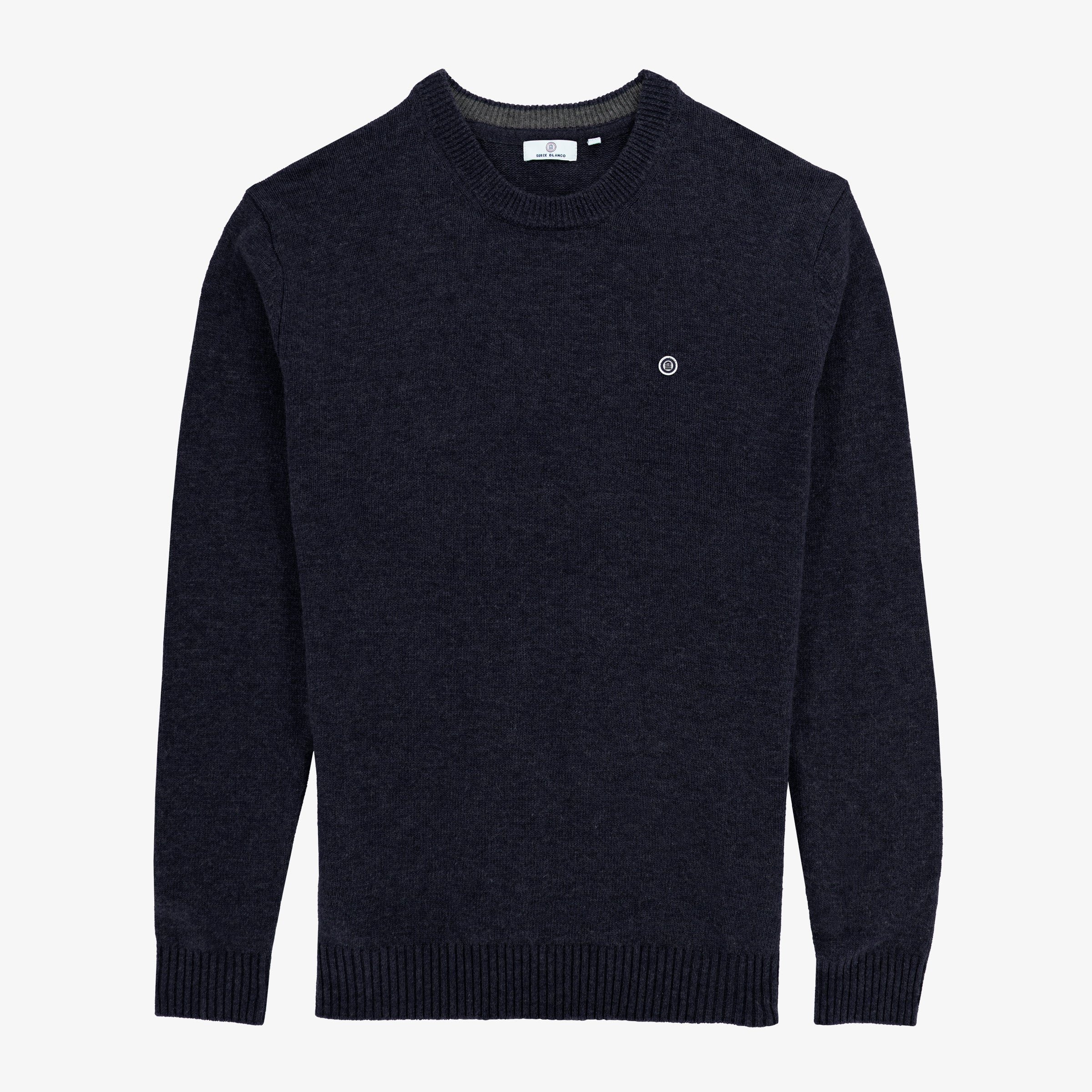 Round-neck wool-blend sweater SERGE BLANCO Blue