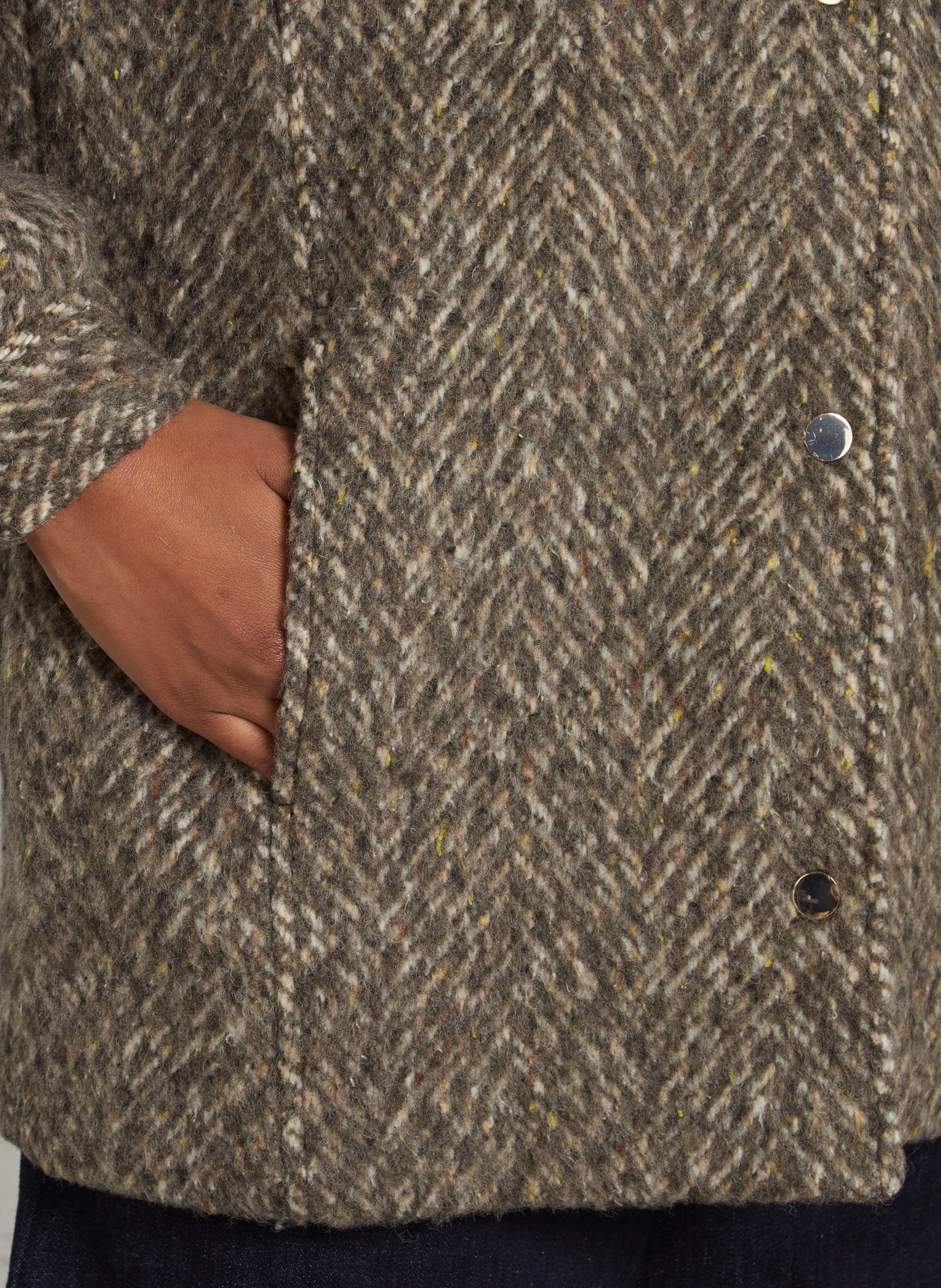 Manteau long droit à col montant  MAISON 123 Marron