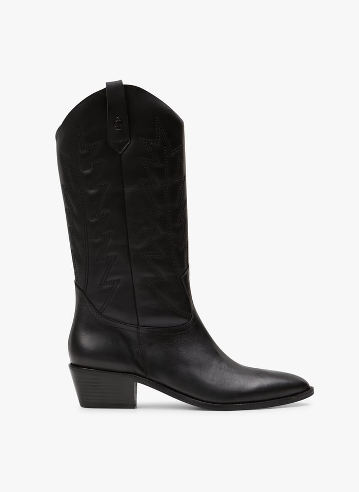 Bottes bout pointu en cuir Noir
