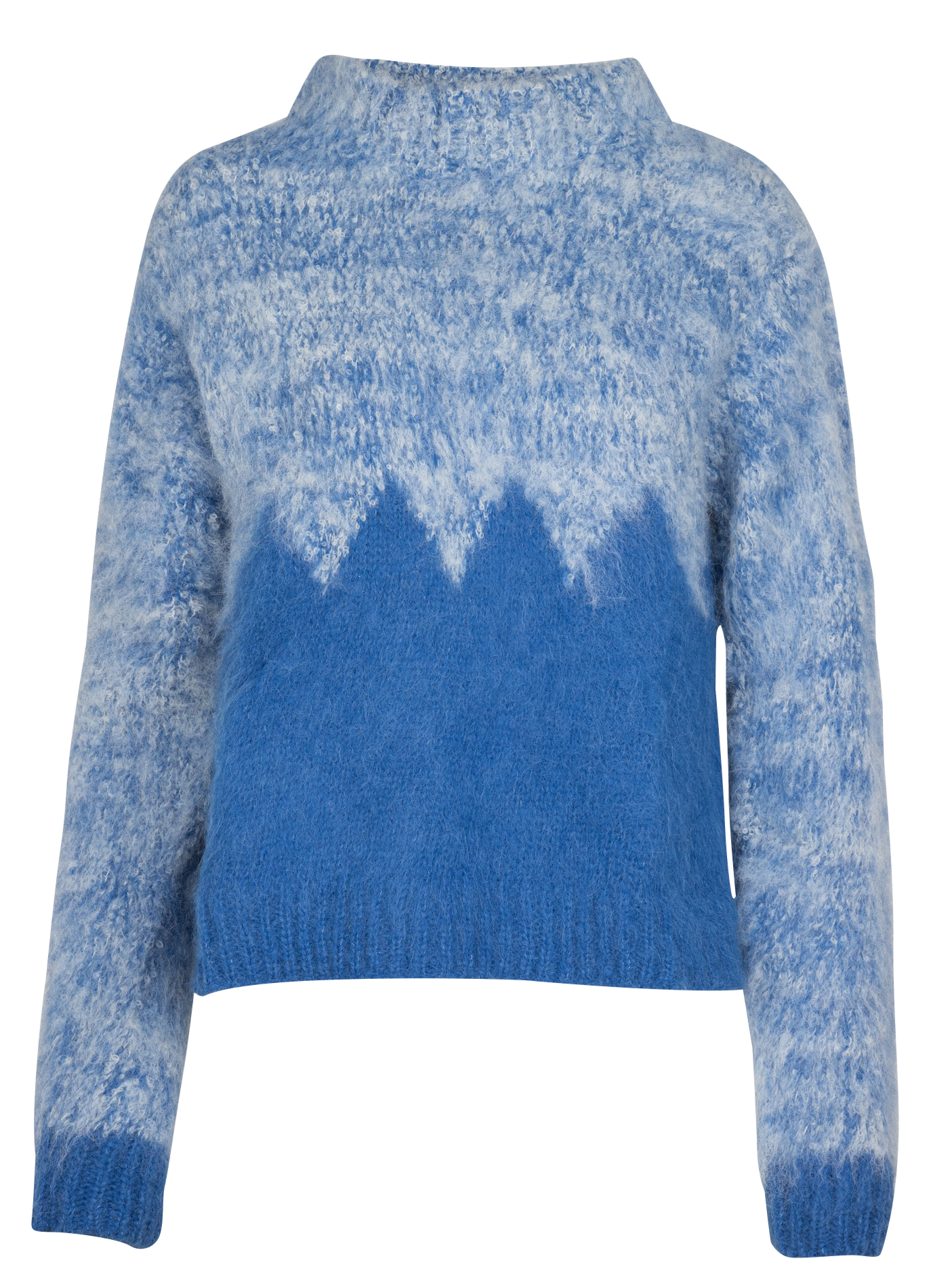 Round-neck alpaca jacquard sweater STELLA PARDO Blue