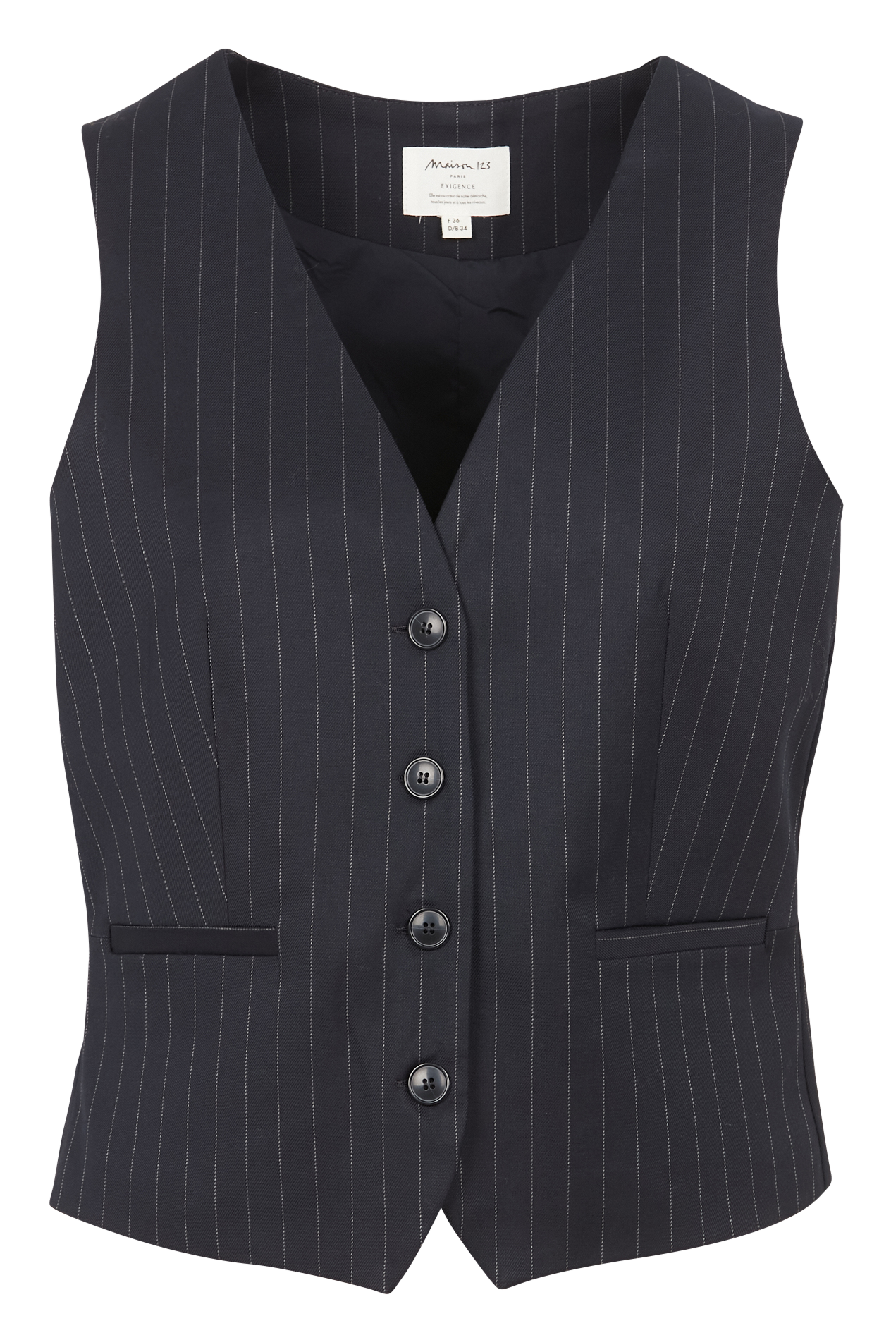 Veste col V à rayures MAISON 123 Bleu