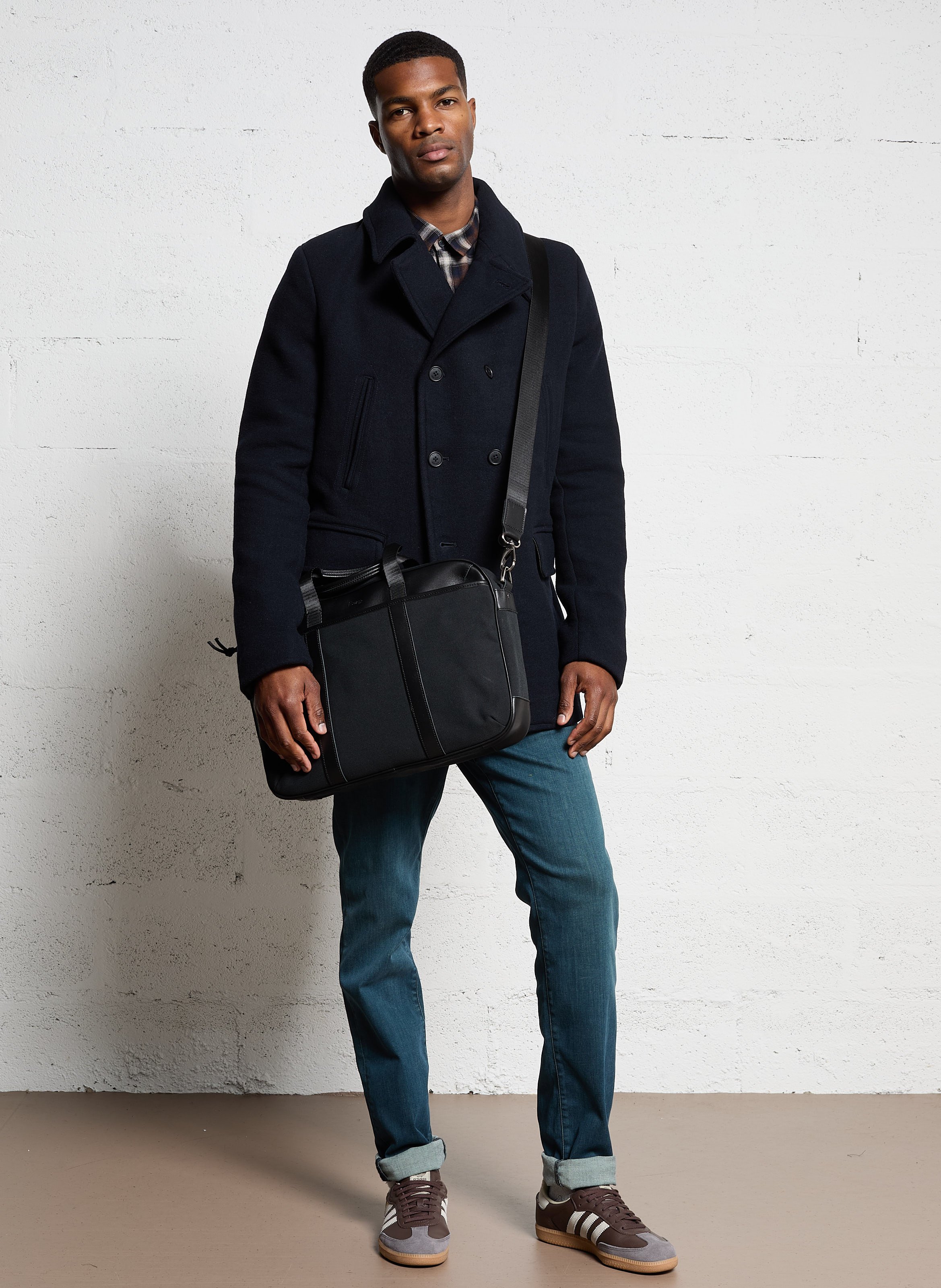 Dokumententasche in zweifarbigem Leder-Look SIR EDWARD Schwarz