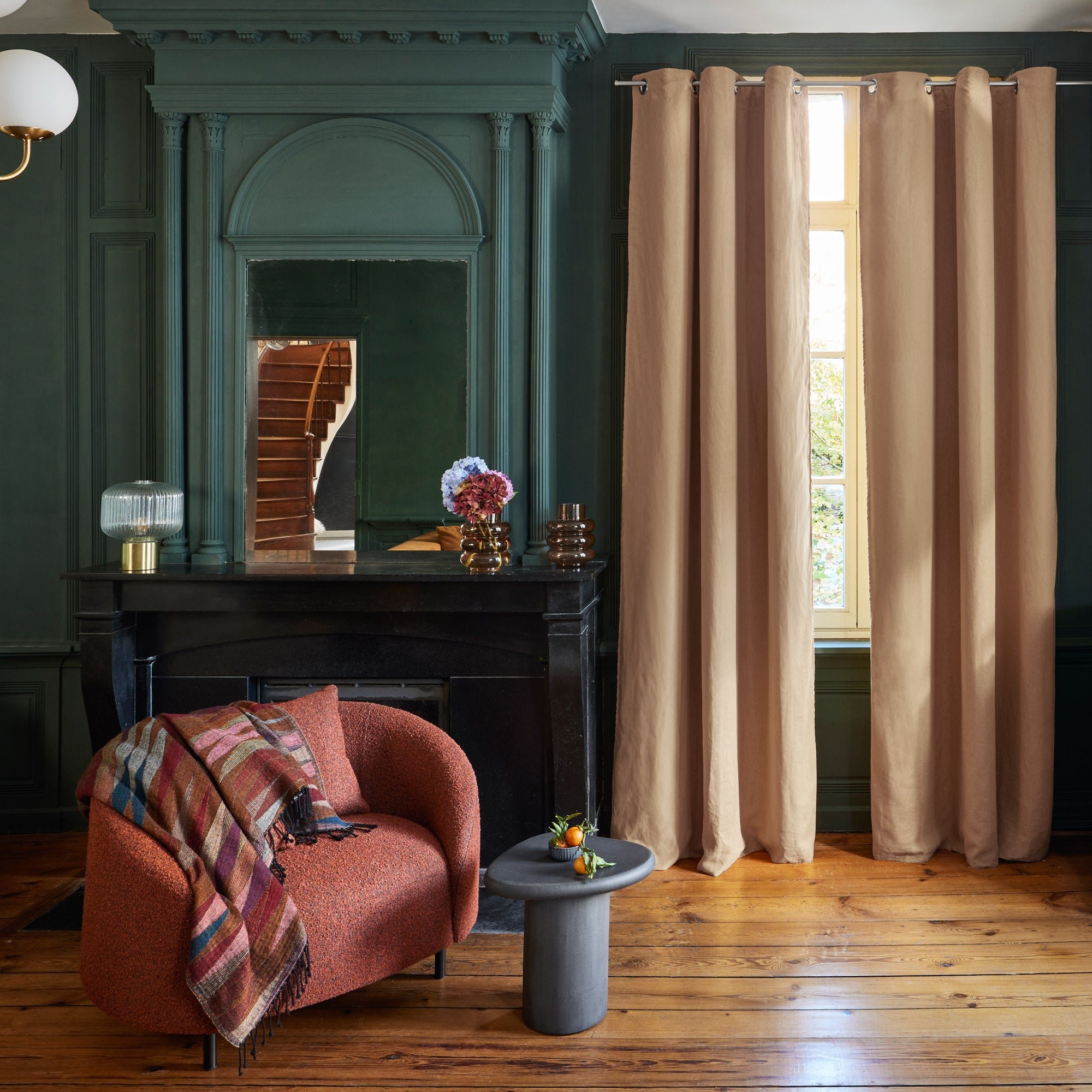 Lined black-out curtain with eyelets CARLINA Sable