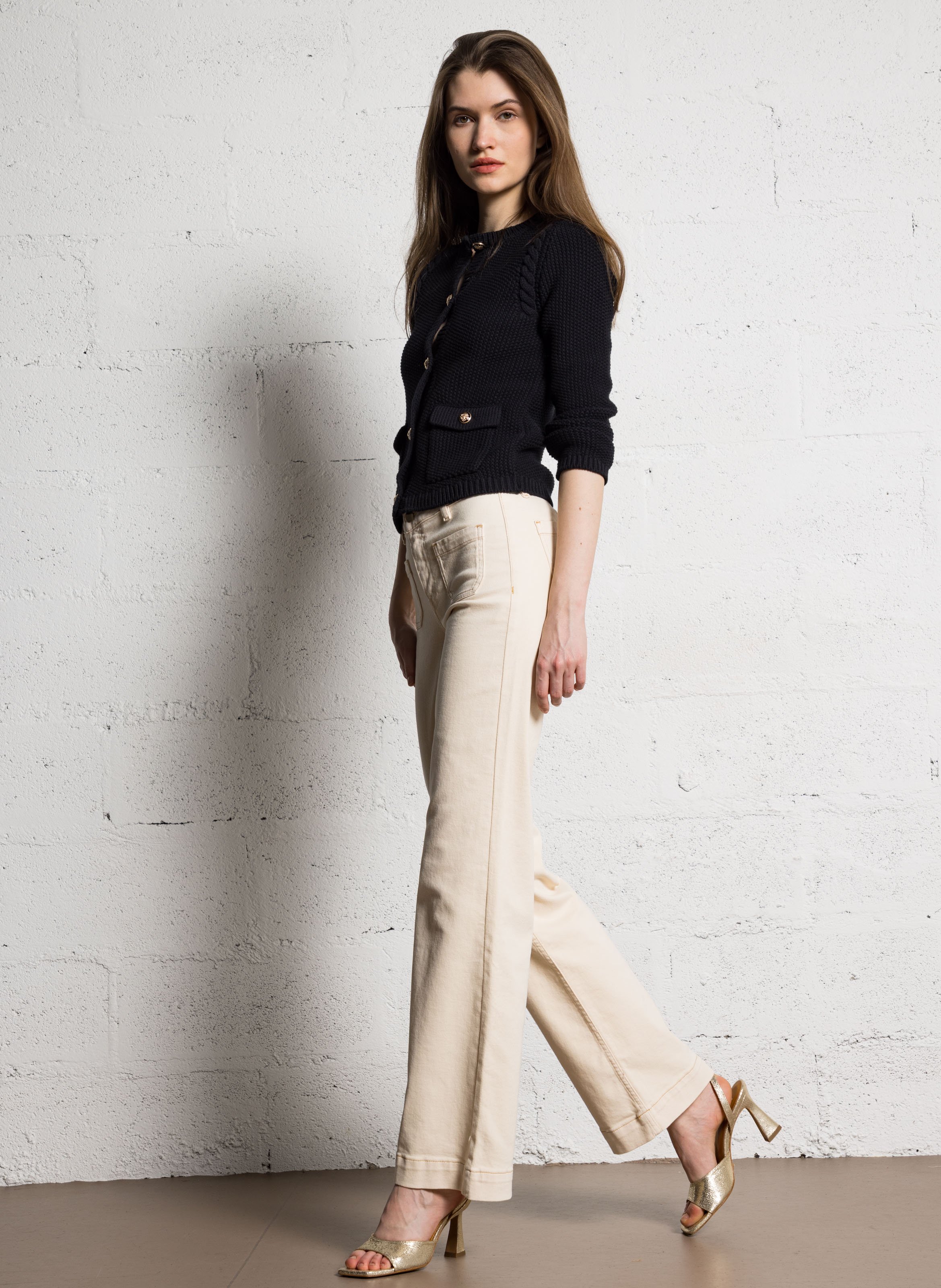 Jean droit en coton mélangé MAISON 123 Beige