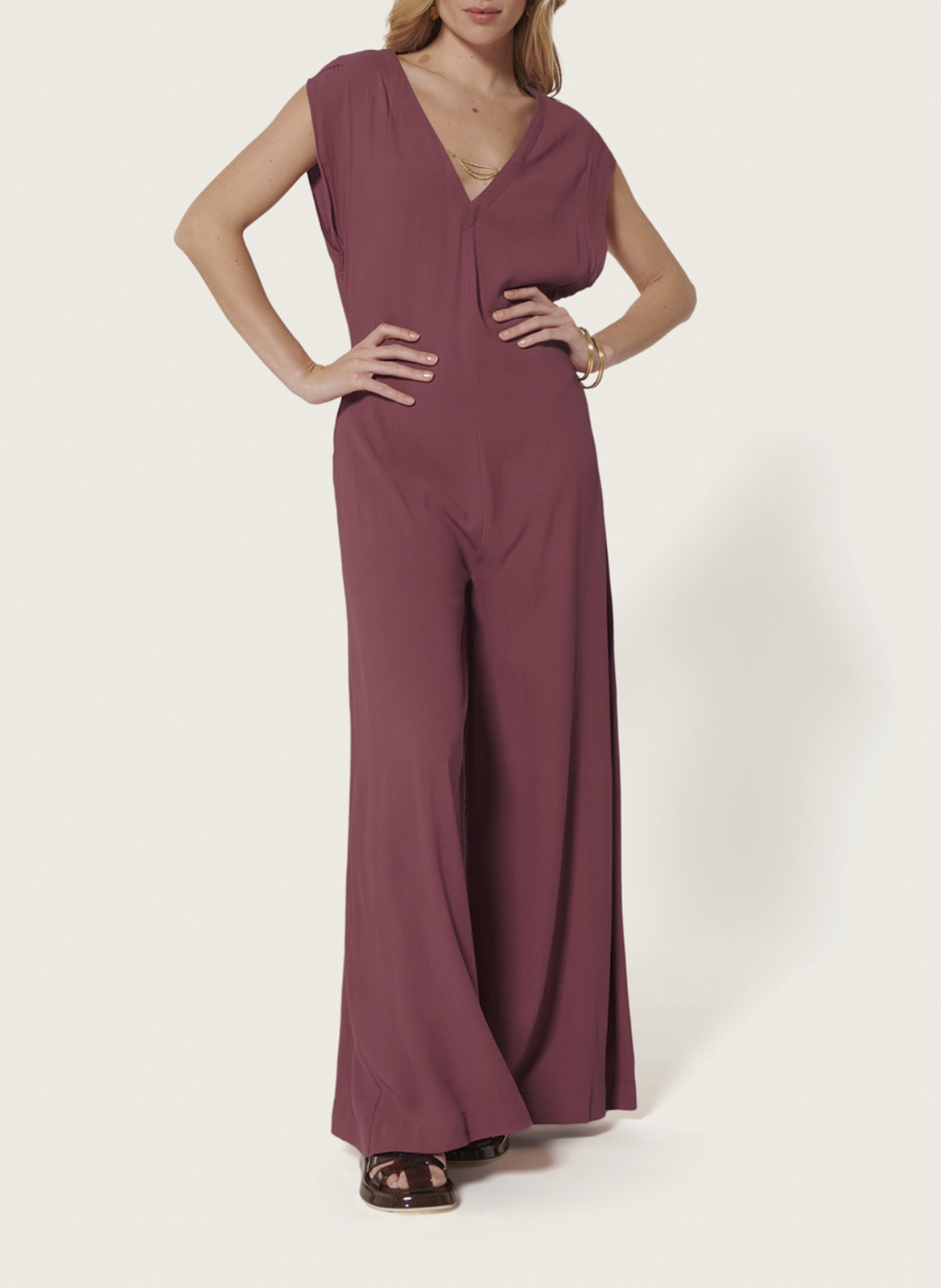 Combinaison large col V KARMA KOMA Rose