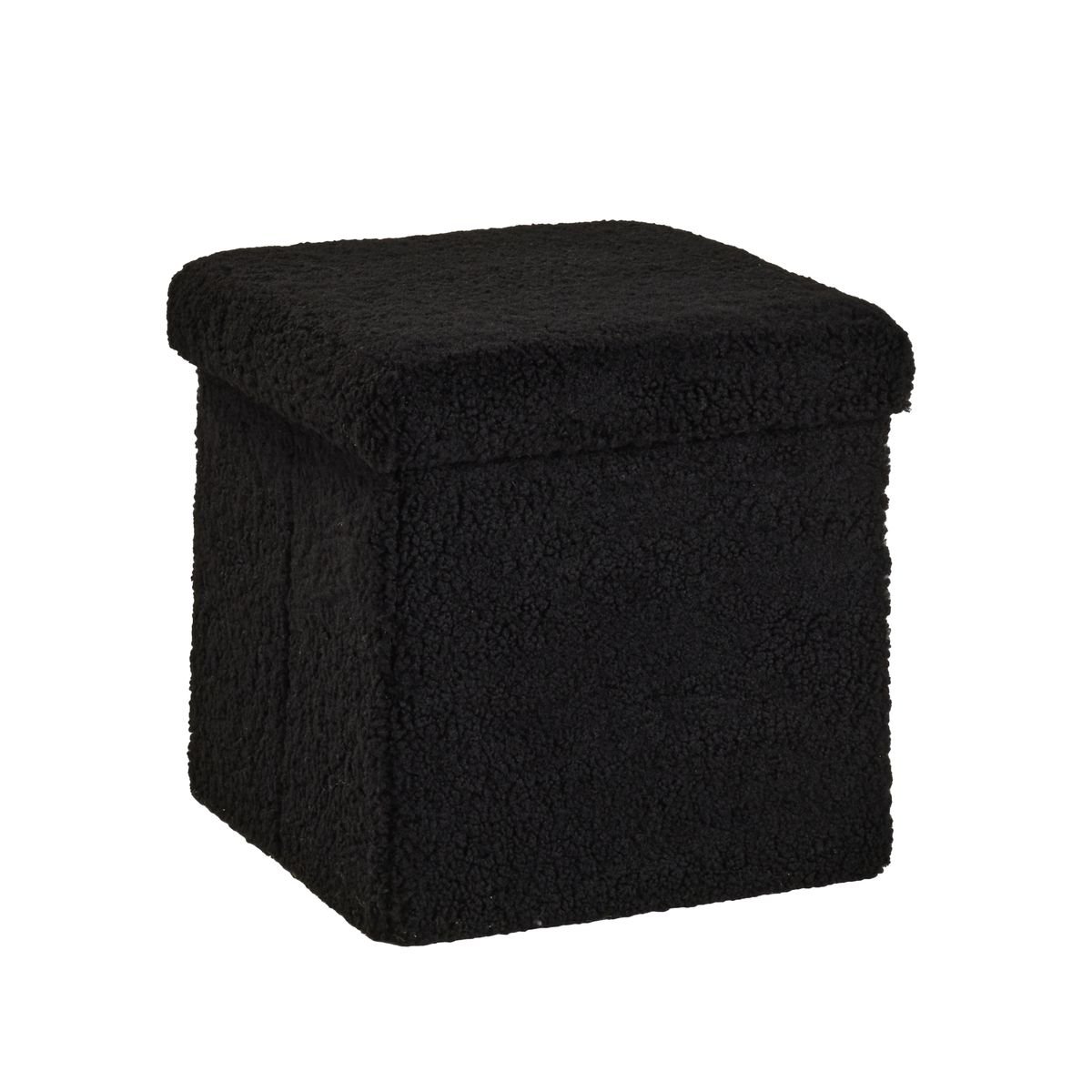 Square storage ottoman FACTORY Black