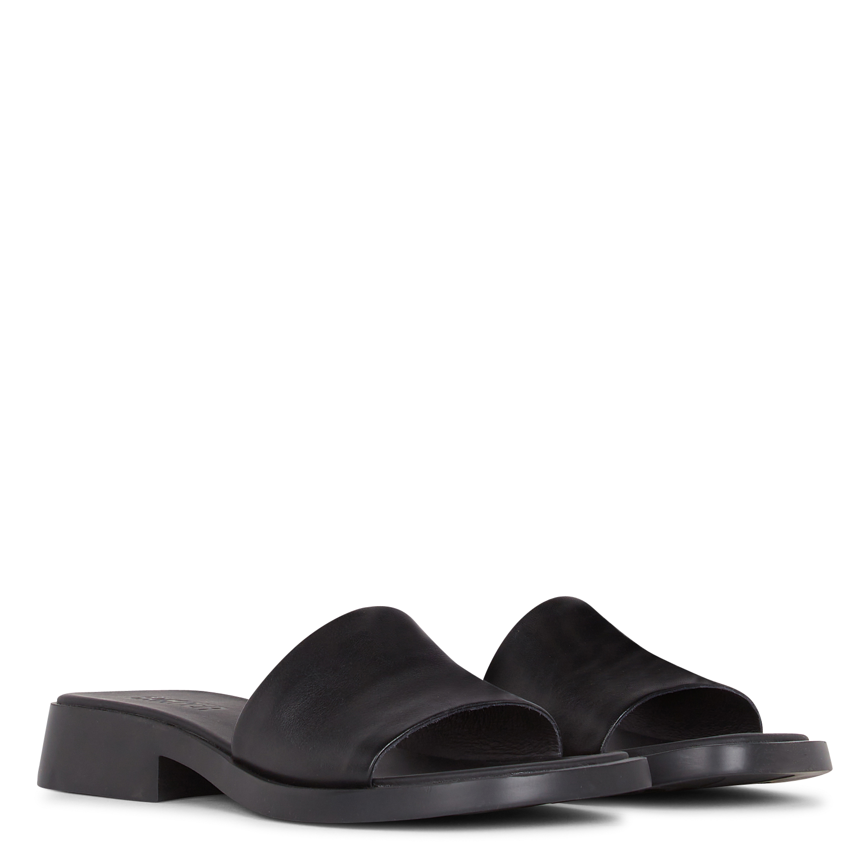 Sandales plates en cuir CAMPER Noir