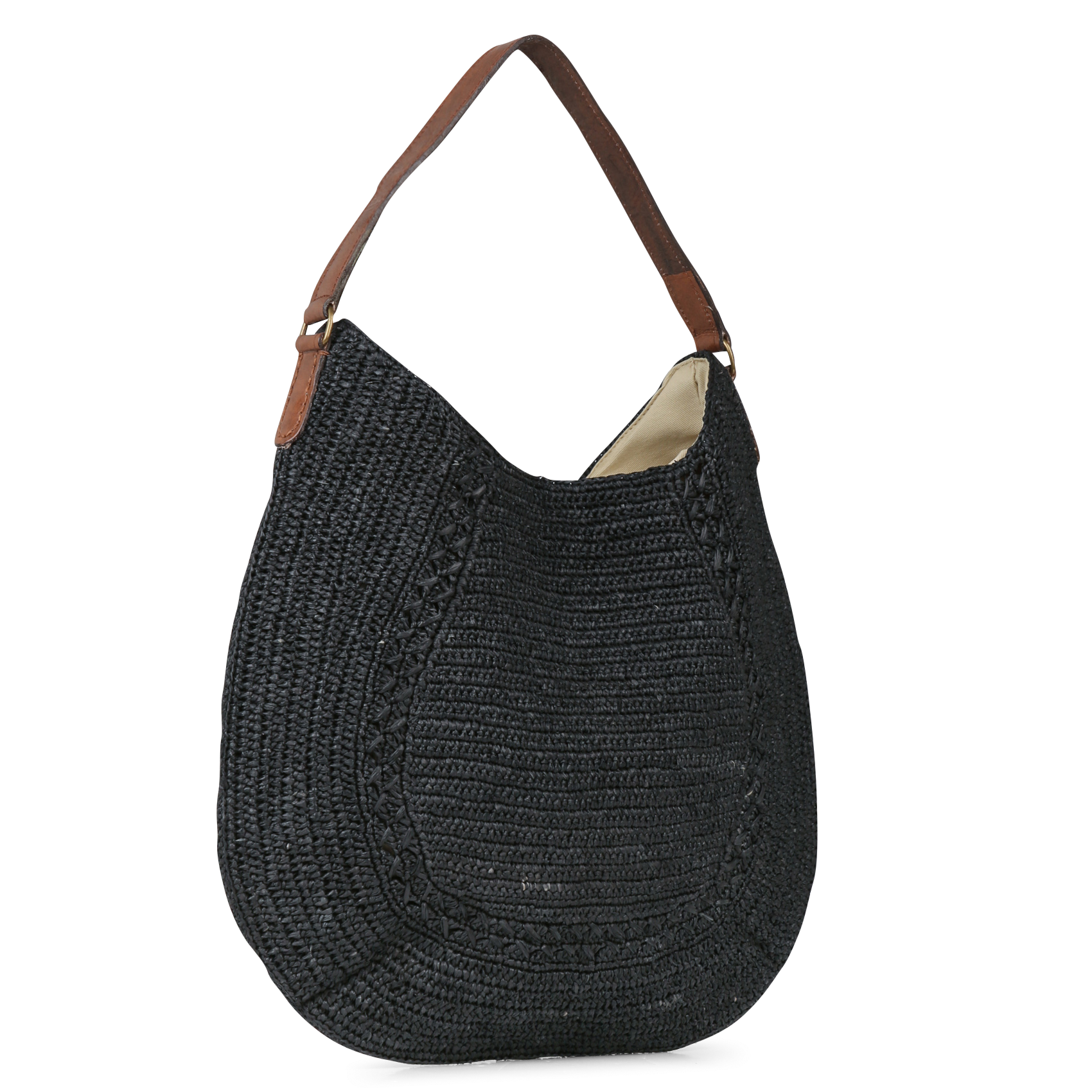 Raffia shoulder bag IBELIV Black