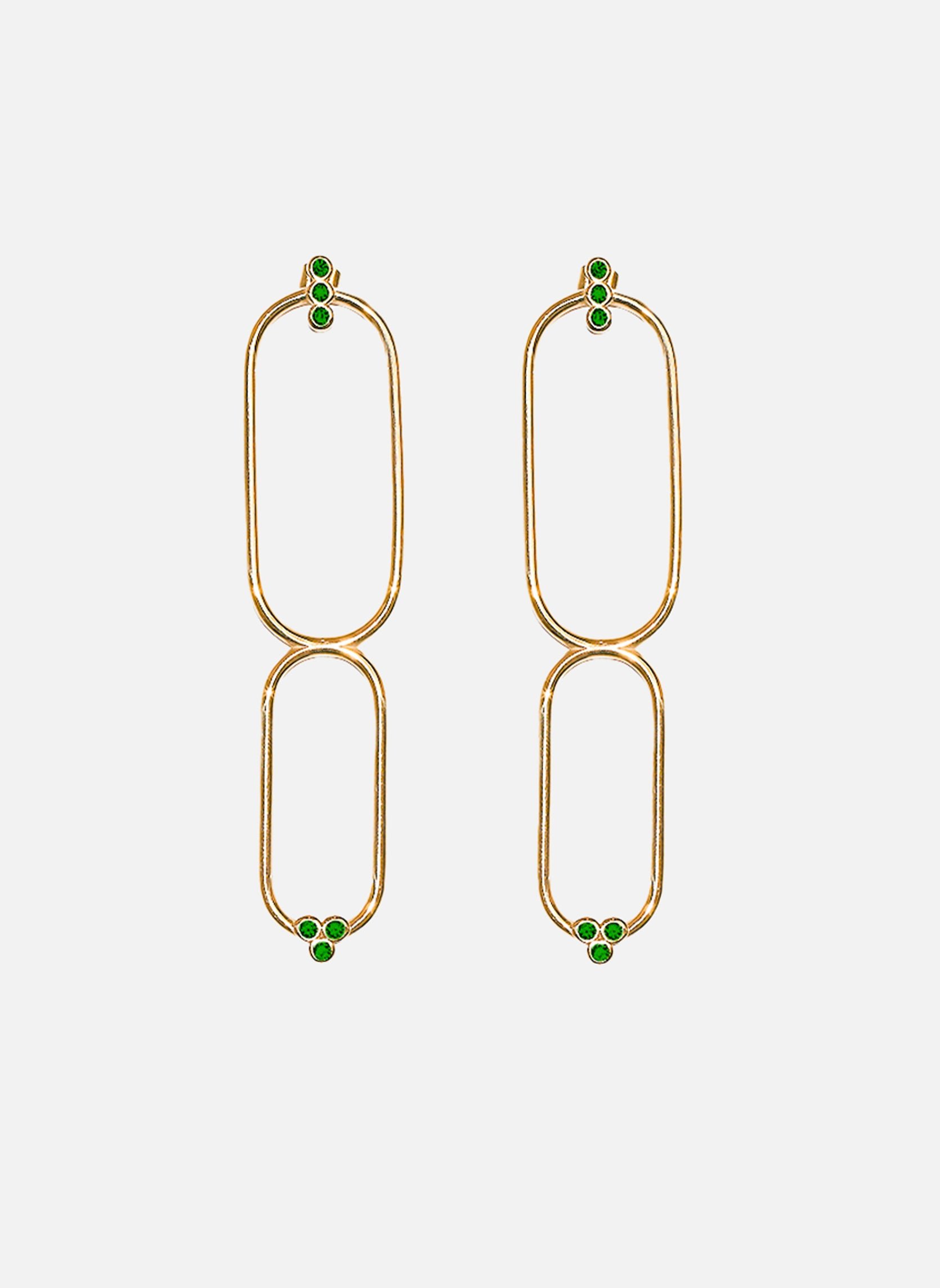 Prometheus hanging earrings PROMETHEE Oxyde de zirconium vert