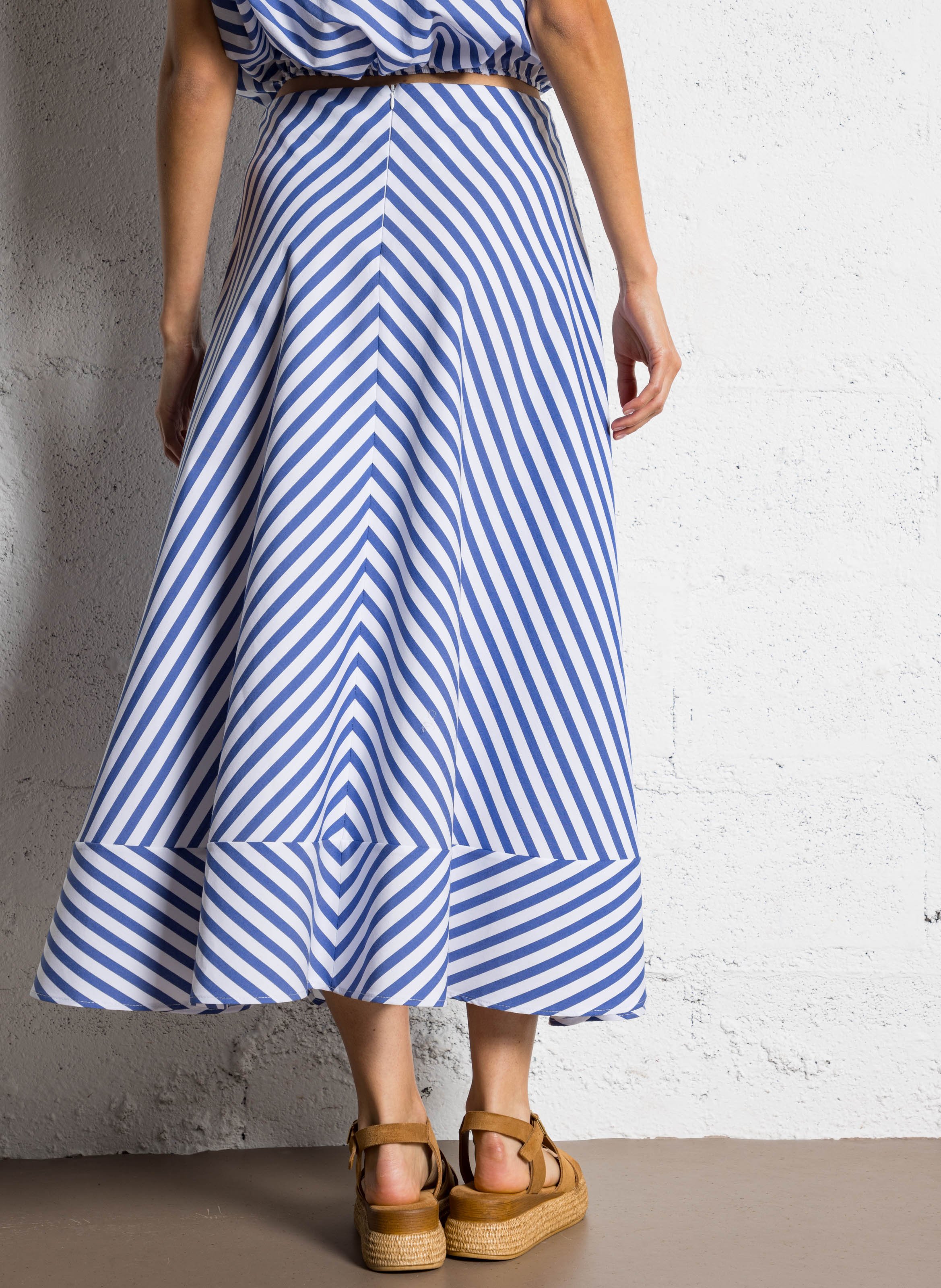 Striped long skirt in blended cotton IMPERIAL Multicolored