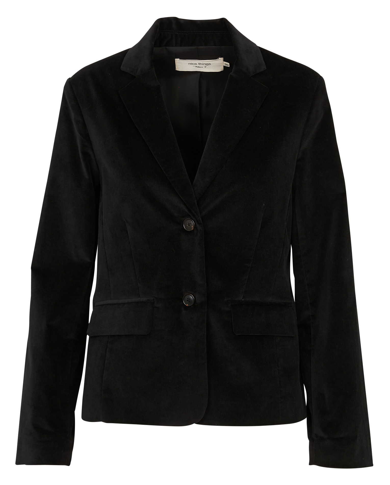 Veste droite en coton mélangé NICE THINGS Noir