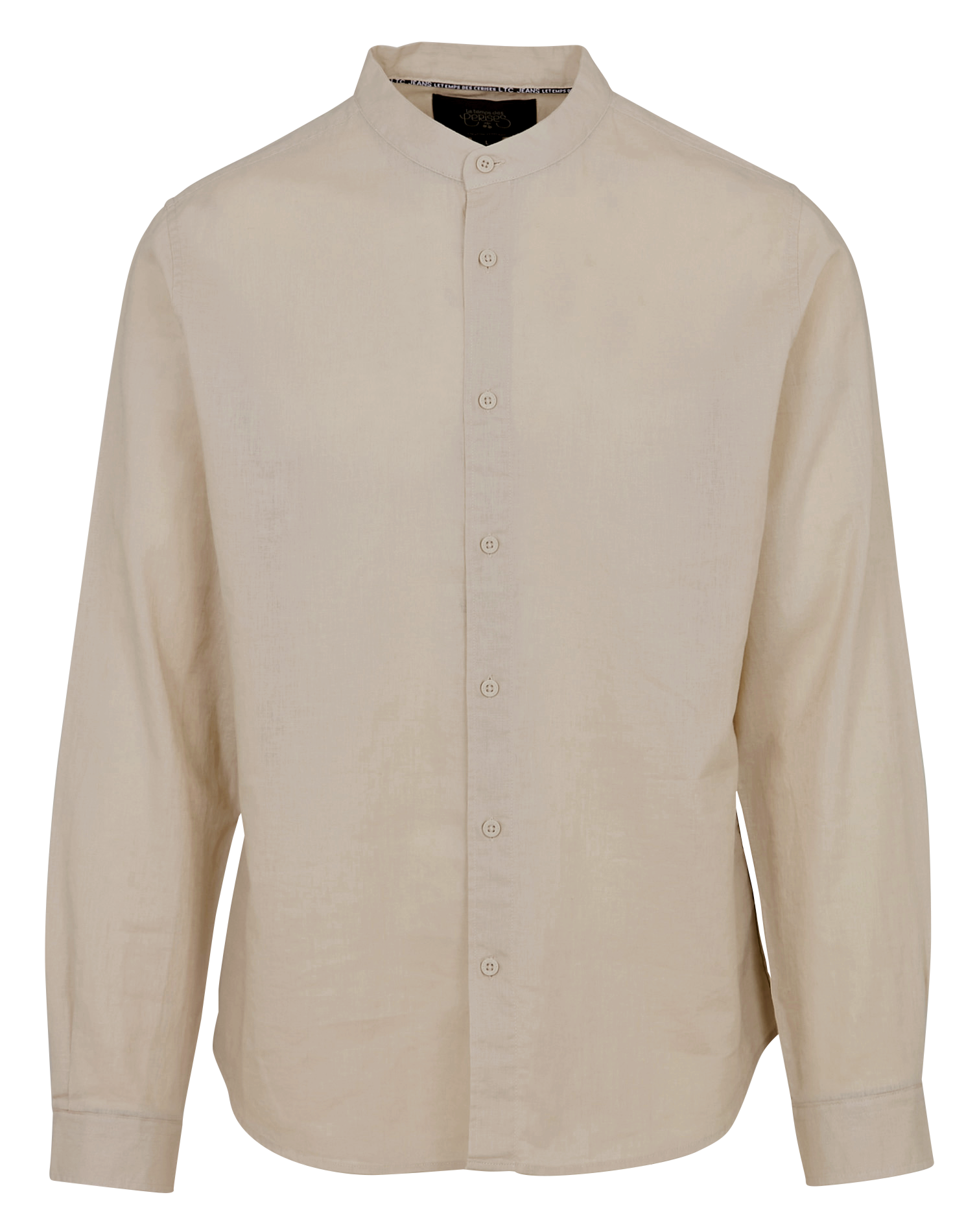 Chemise col mao en lin mélangé LE TEMPS DES CERISES Gris