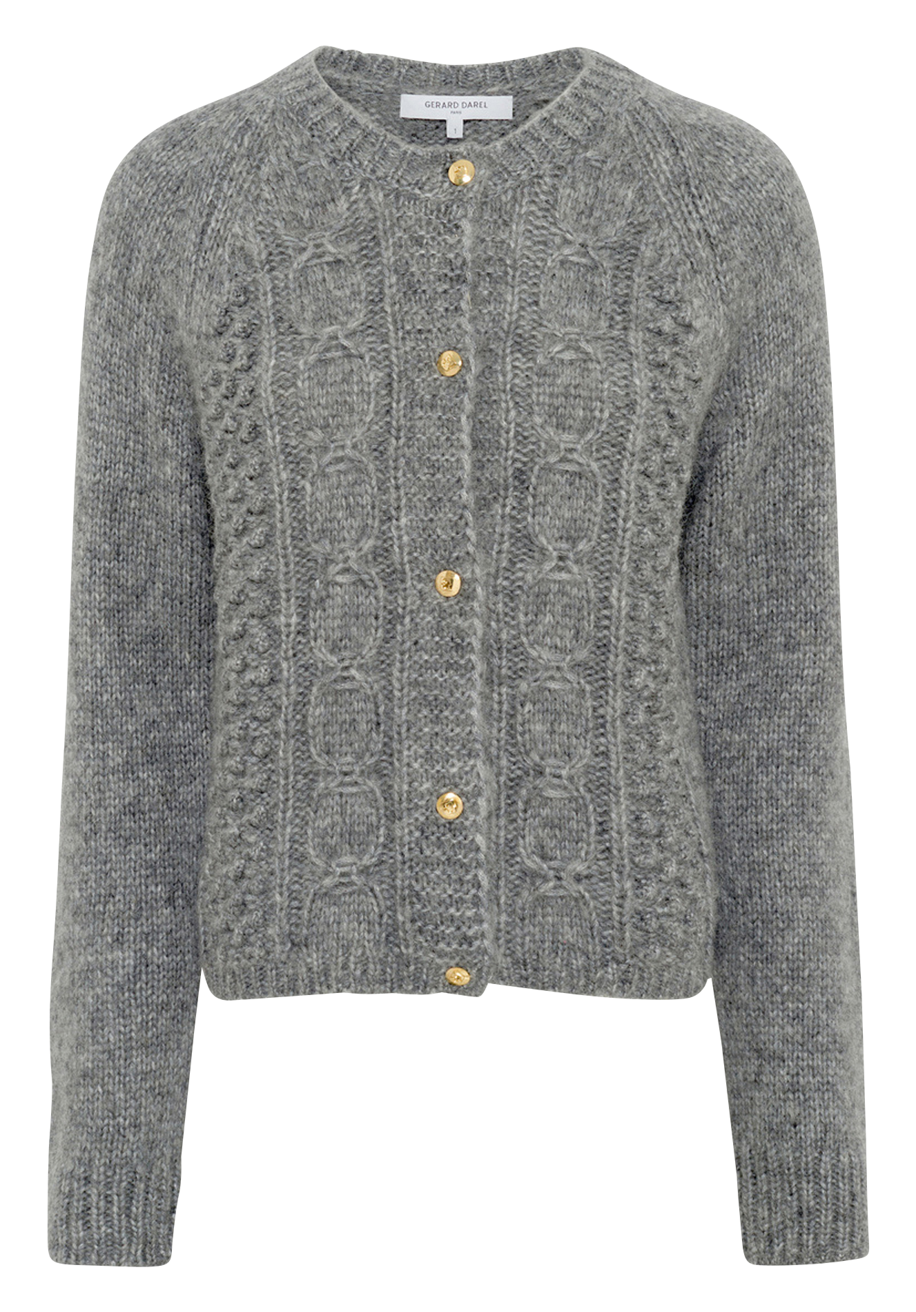 Gebreid kabelvest met ronde hals GERARD DAREL Grijs