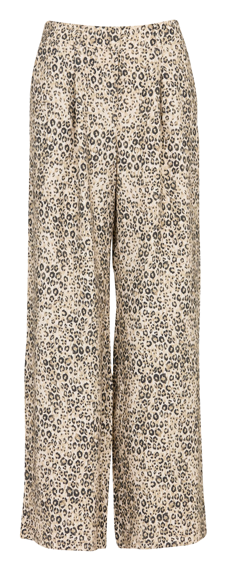 Flowy Wide Leg Leopard Print Pants MAISON 123 Beige