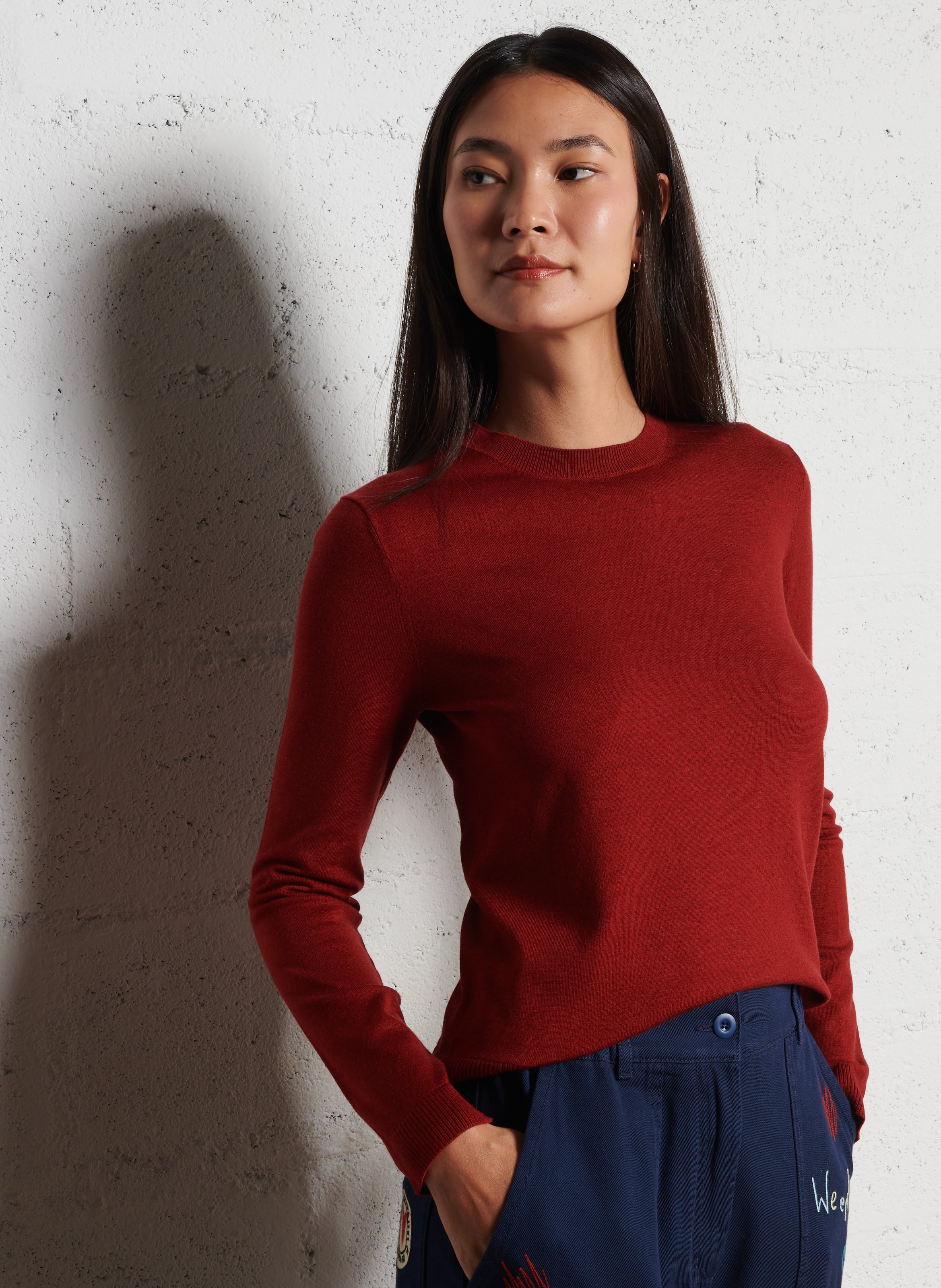 Gerader Rundhalsausschnitt-Pullover uni MAX MARA WEEK END