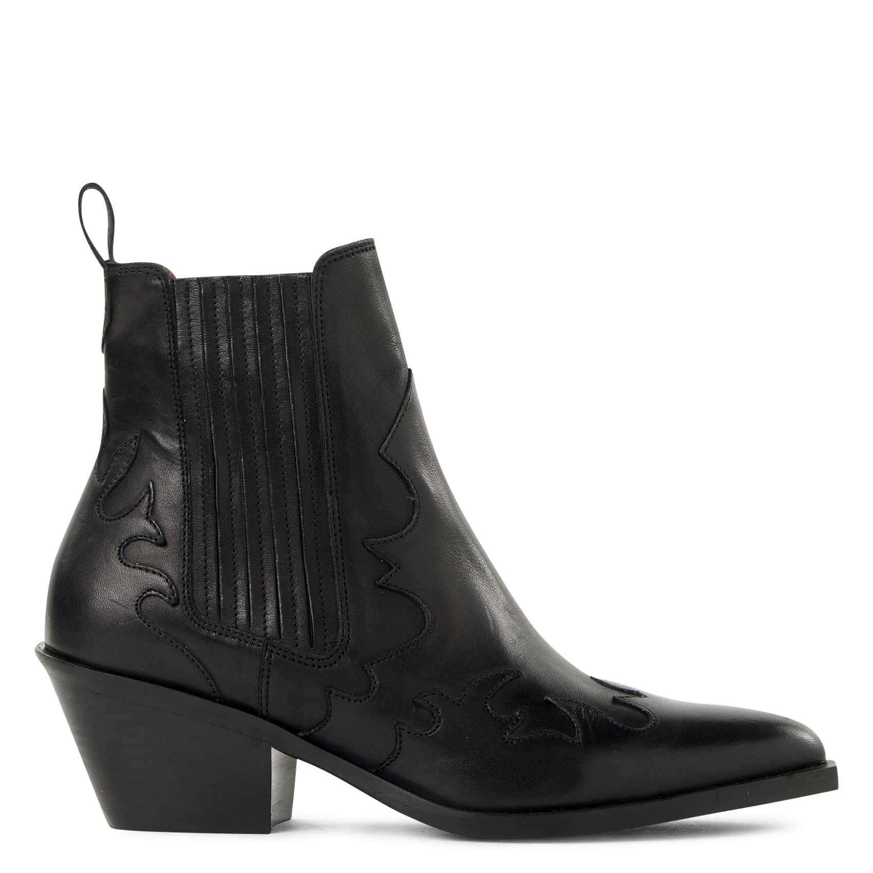 Suede leather santiag-inspired ankle boots SAISON 1865