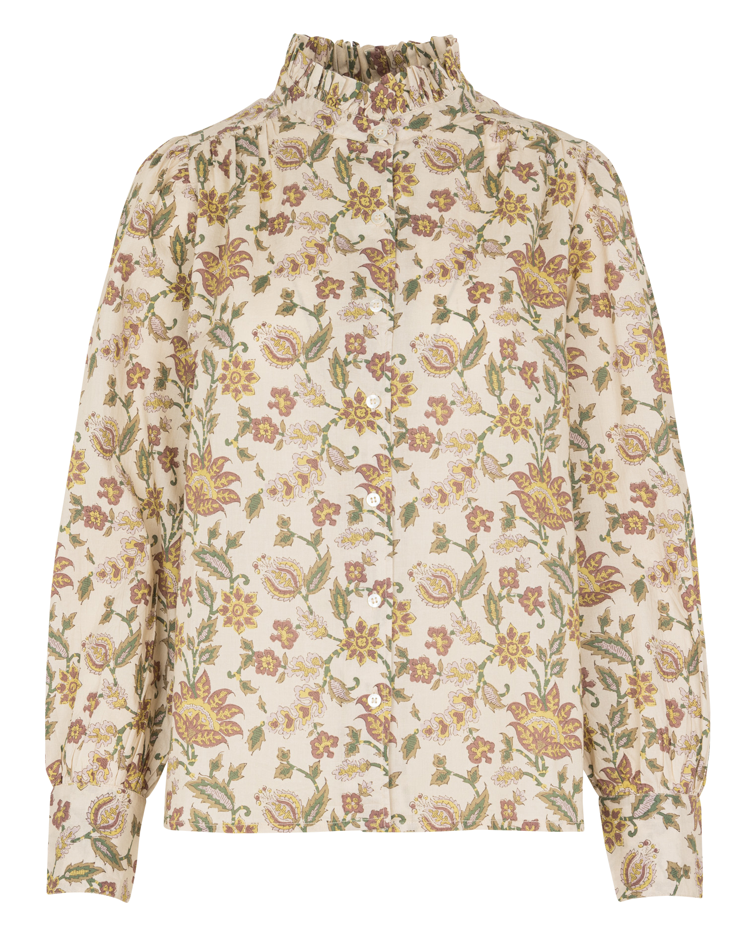 Oversized Victorian collar cotton shirt PETITE MENDIGOTE Beige