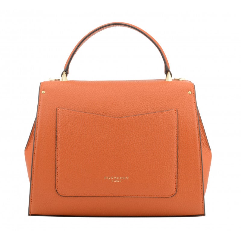Handbag - grained calf leather POURCHET Orange
