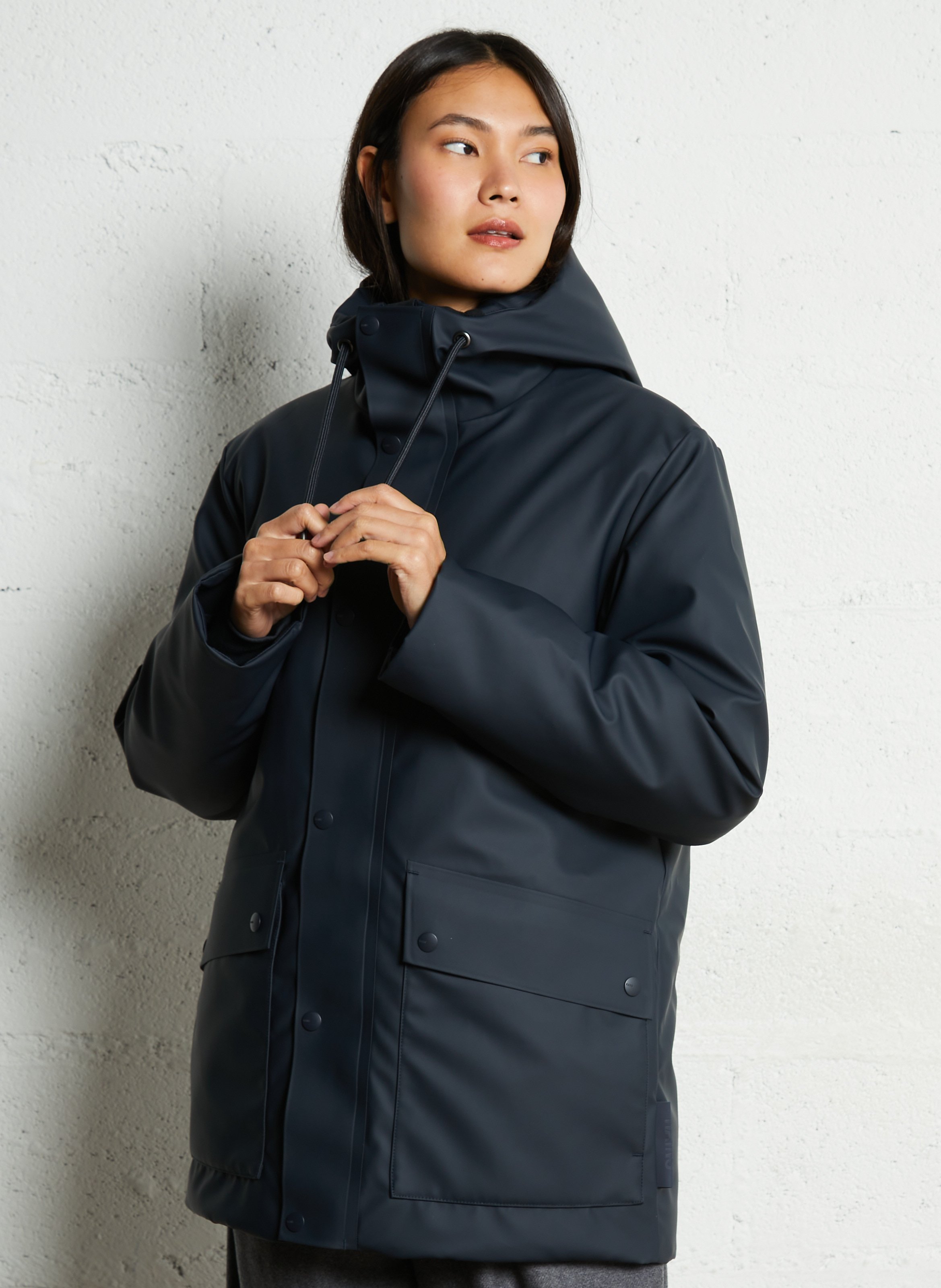 Straight high-neck parka RAINS Blue