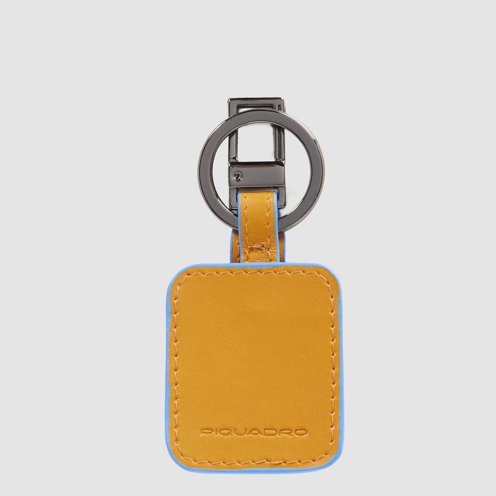 Keychain with leather carabiner and cone-shaped tip PIQUADRO Yellow