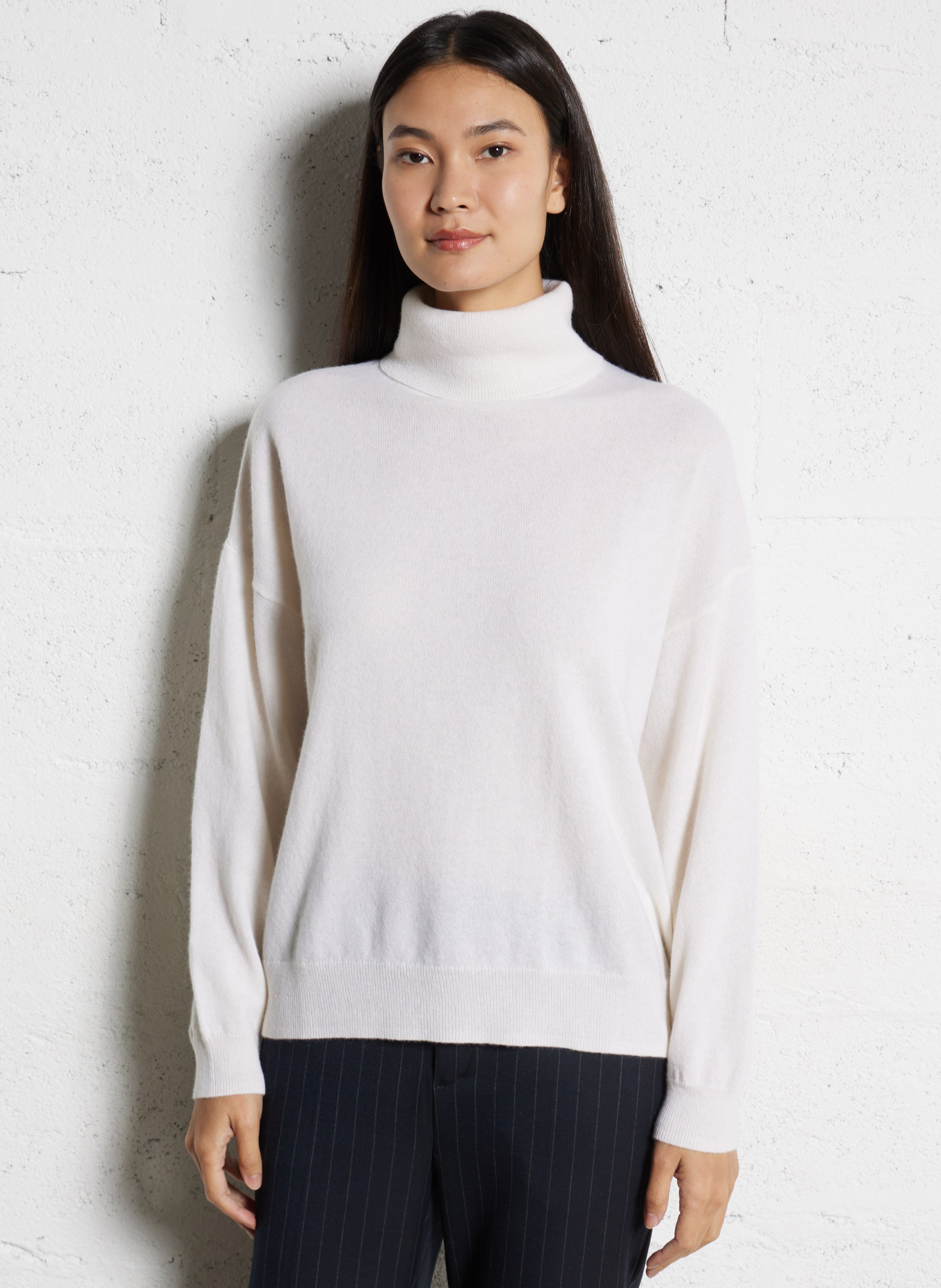 Oversized cashmere turtleneck sweater SUD EXPRESS White