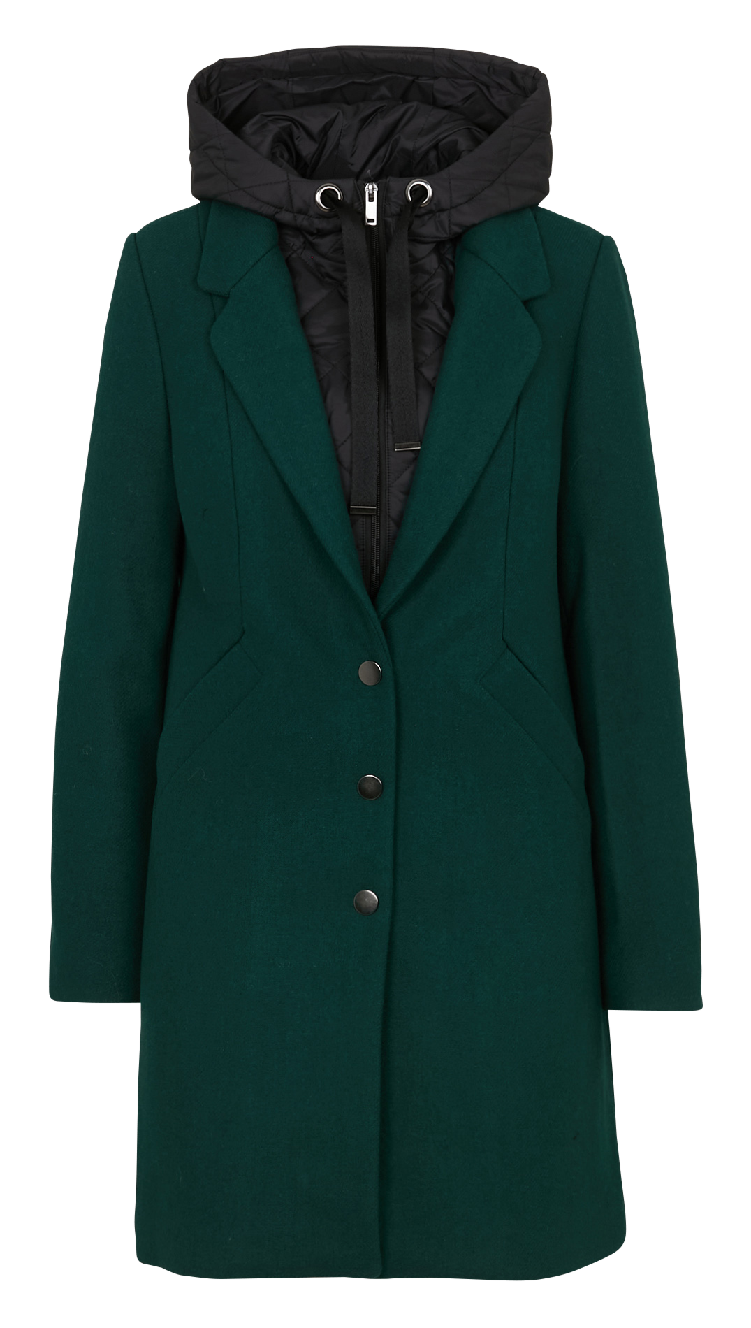 Coat with removable padded lining I CODE Green
