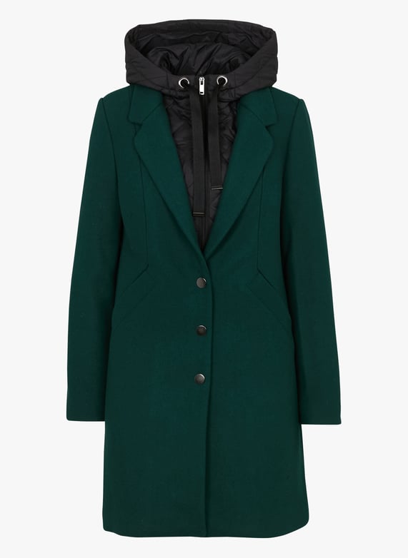 Mantel mit abnehmbarer steppfutterleiste Grun I code Damen