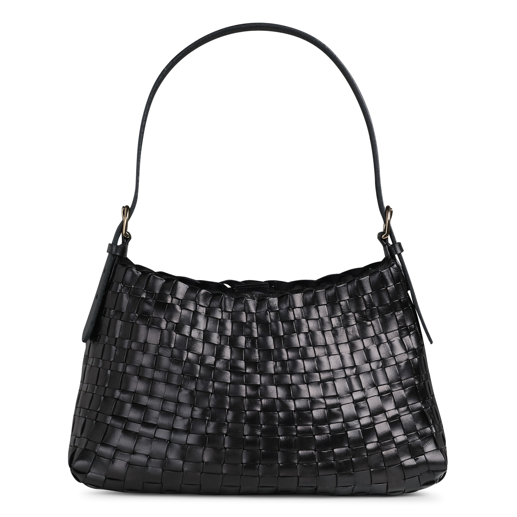 Woven leather shoulder bag DRAGON DIFFUSION Black