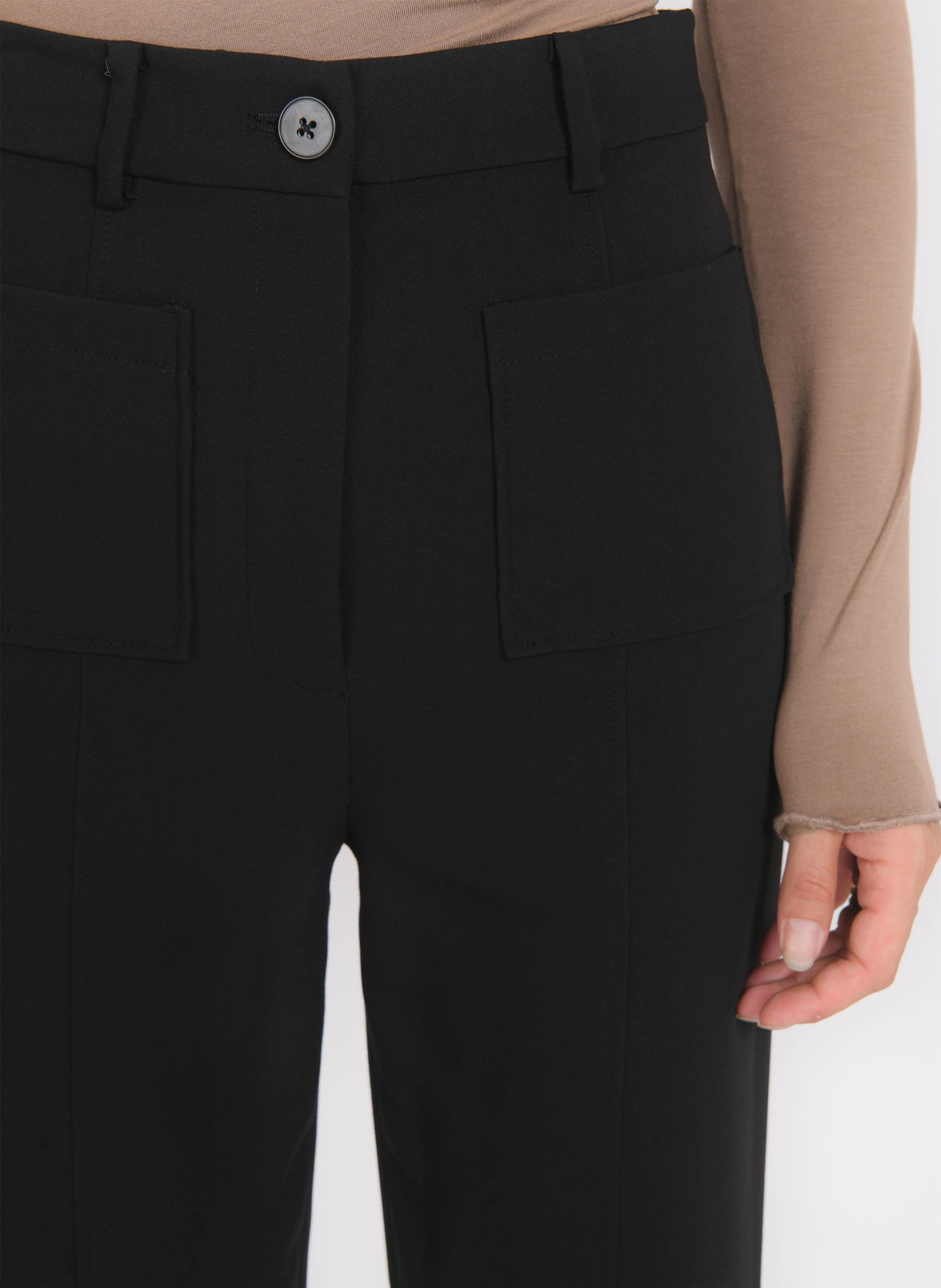 Pantalon large uni à poches plaquées KOOKAI Noir