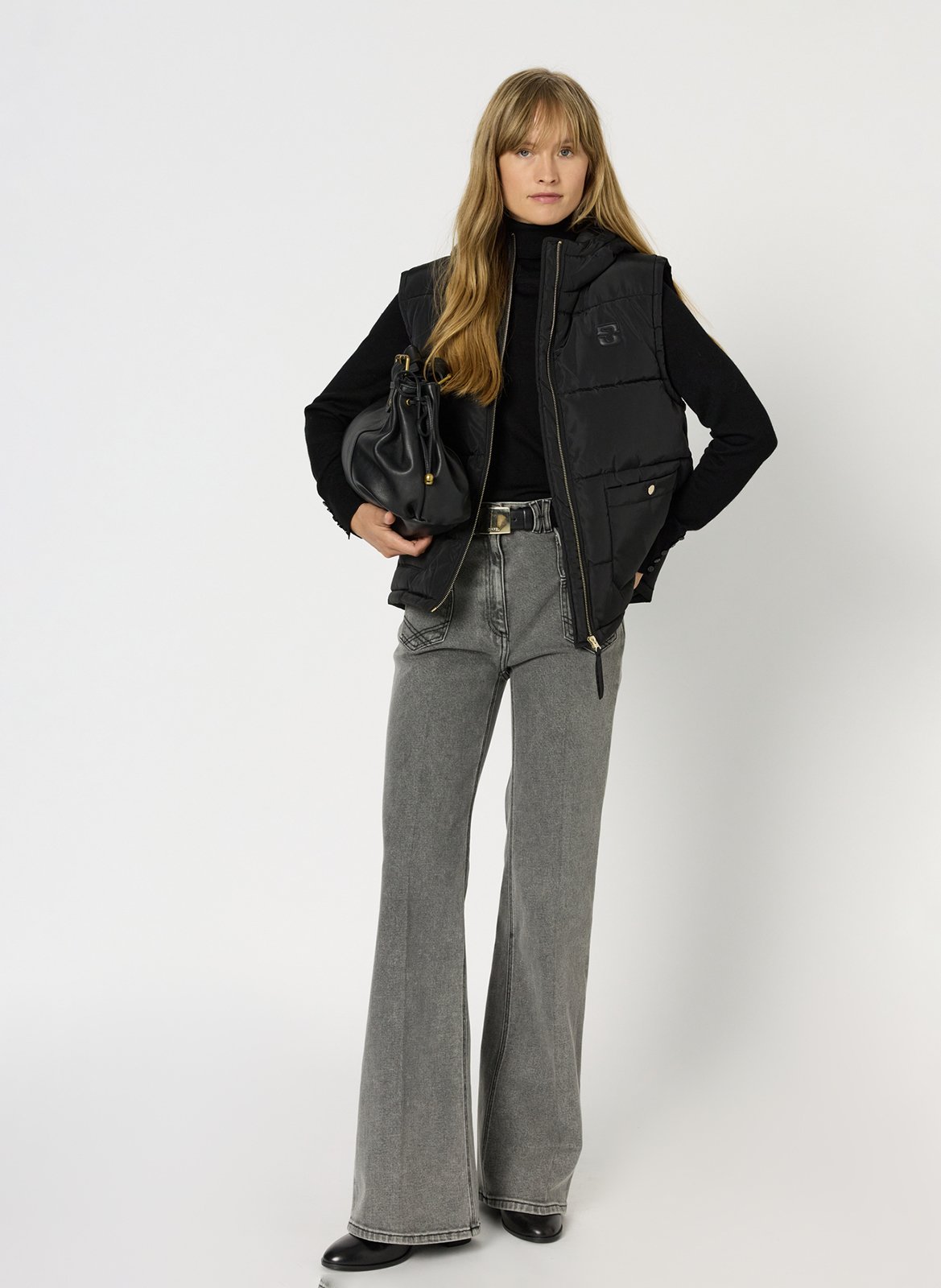 Doudoune à capuche sans manches GERARD DAREL Noir