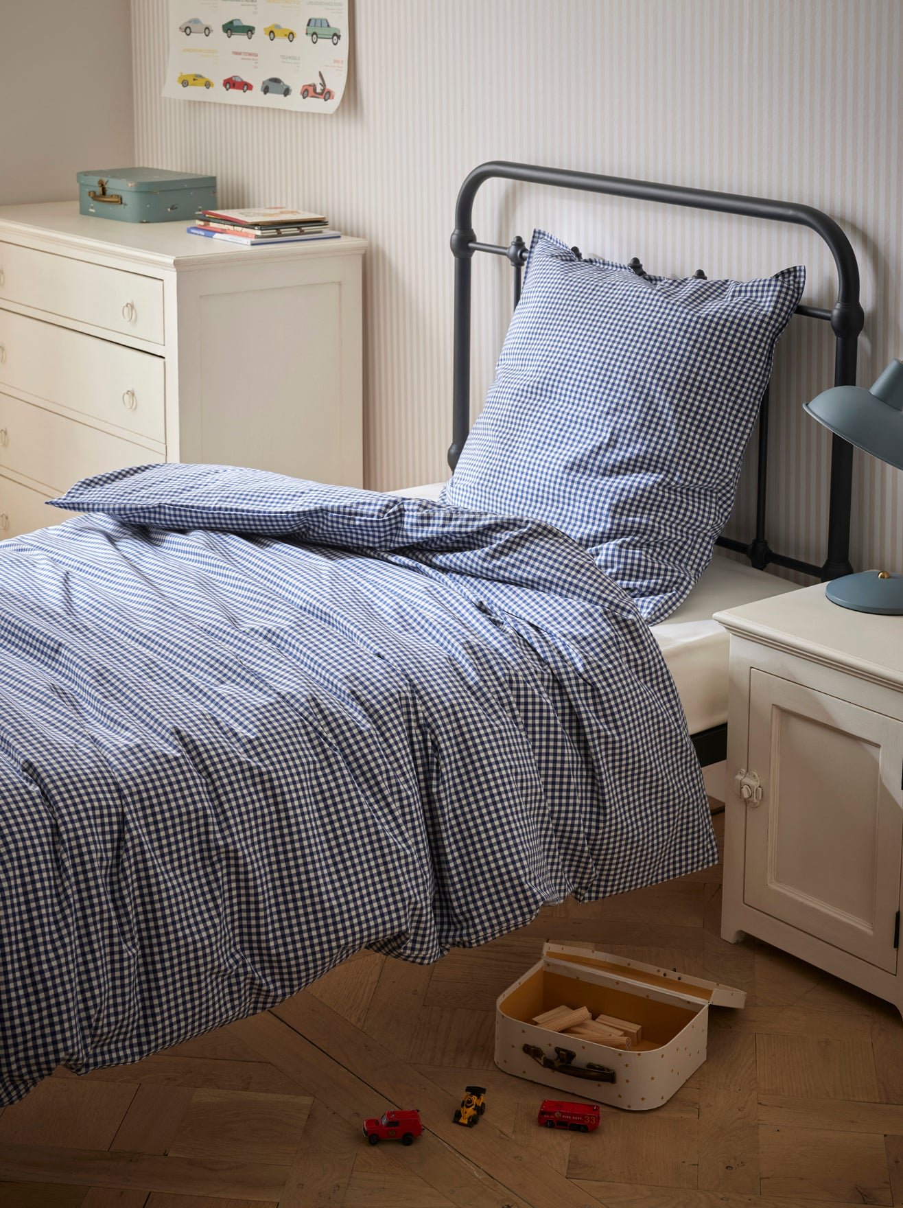 Cotton percale duvet cover "amy" CYRILLUS Blue