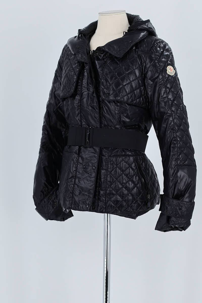 Lightweight quilted padded jacket with high neck MONCLER - Seconde Main Black