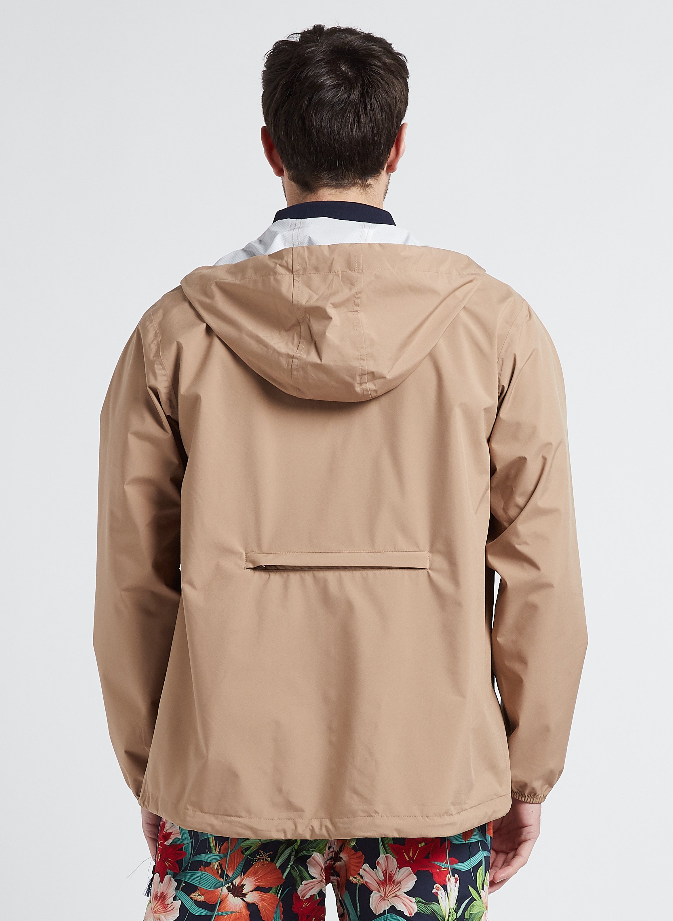 Korte regenjas met capuchon FLOTTE Beige