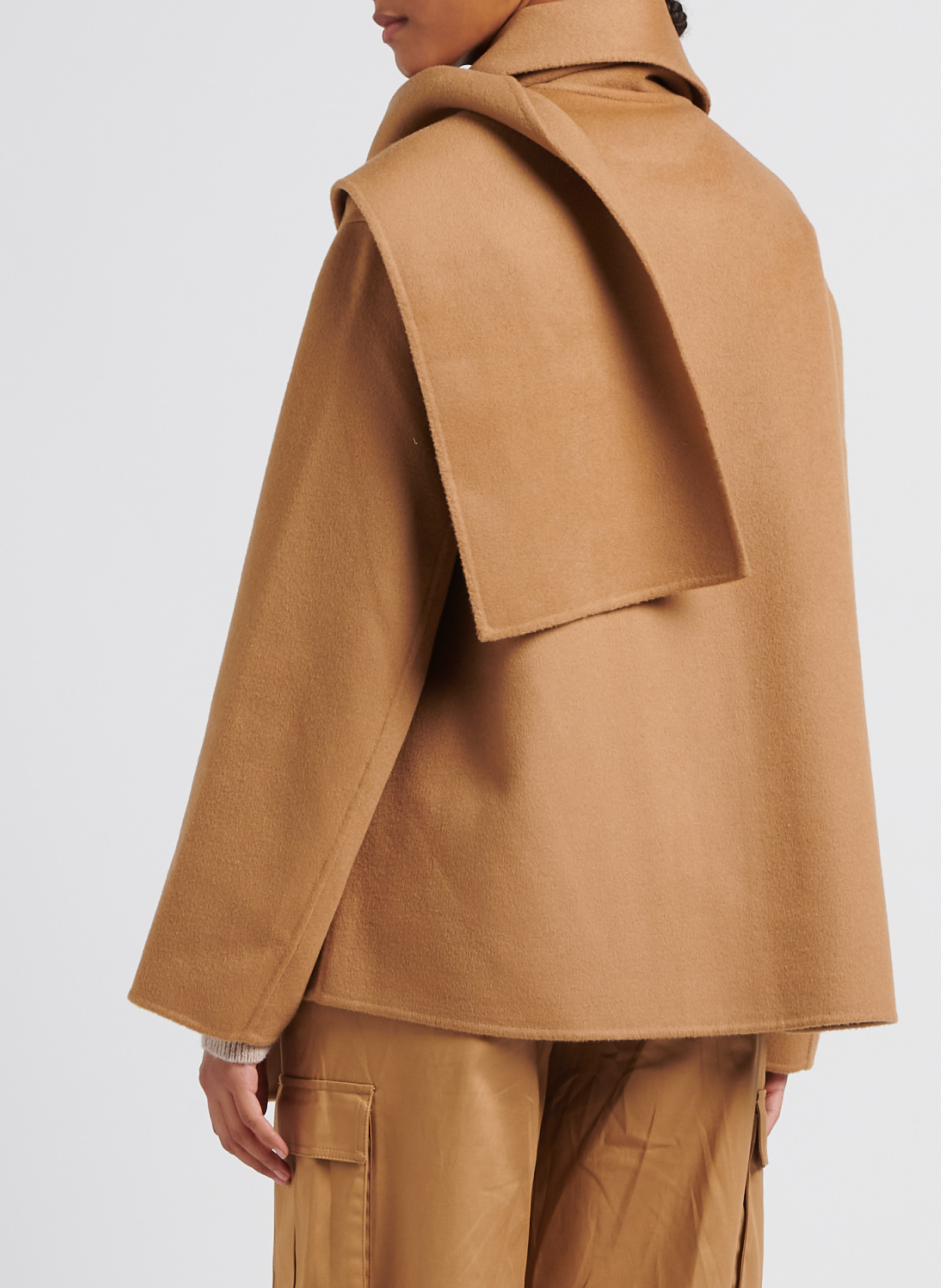 Manteau col rond en laine mélangée  SAISON 1865 Marron