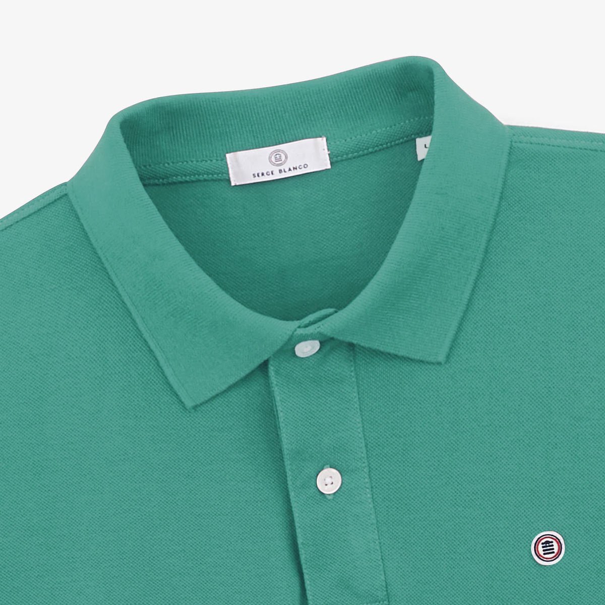 Short-sleeved piqué knit polo SERGE BLANCO Blue