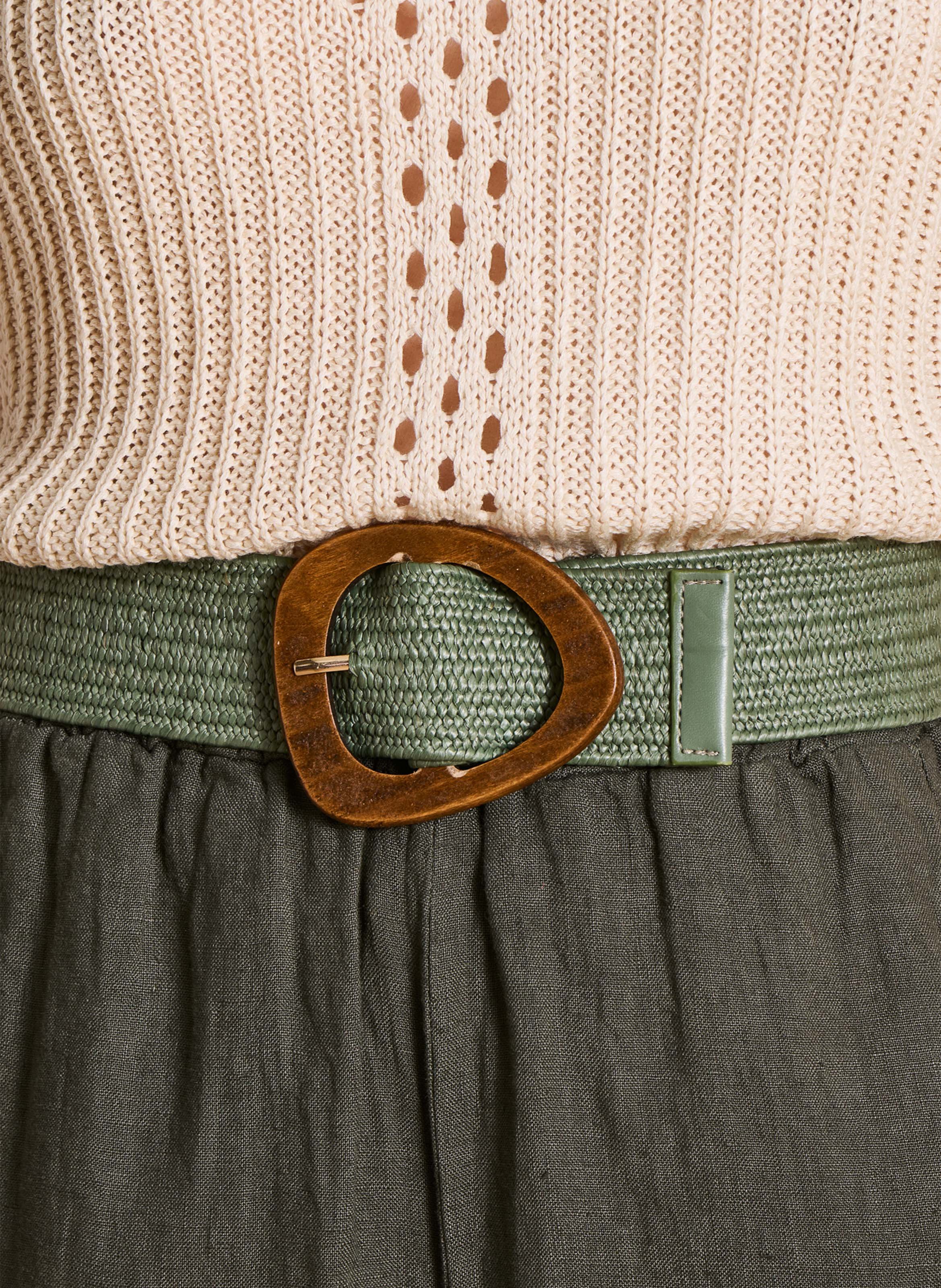 Ceinture en paille mélangé LA FEE MARABOUTEE Vert