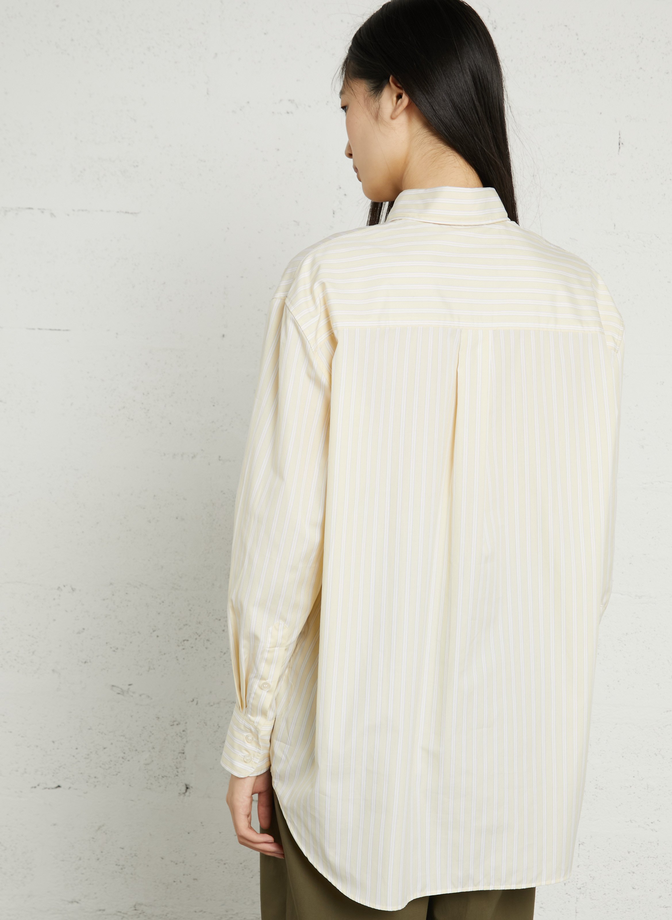 Chemise col classique en coton SOEUR Jaune