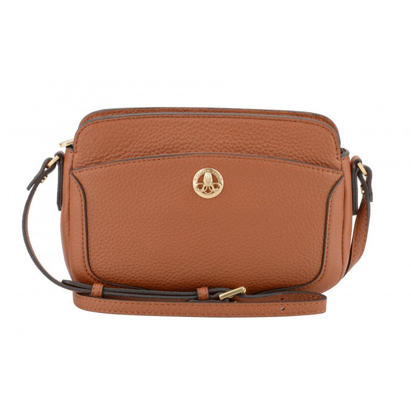 Crossbody bag in cowhide leather Brown