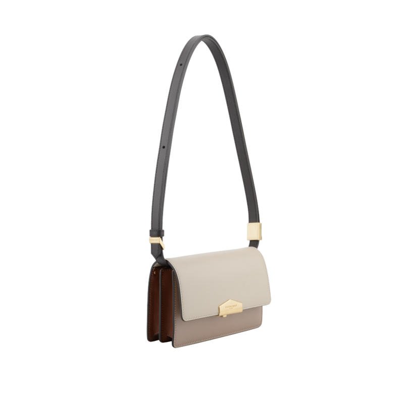 Crossbody bag in smooth leather POURCHET Multicolored