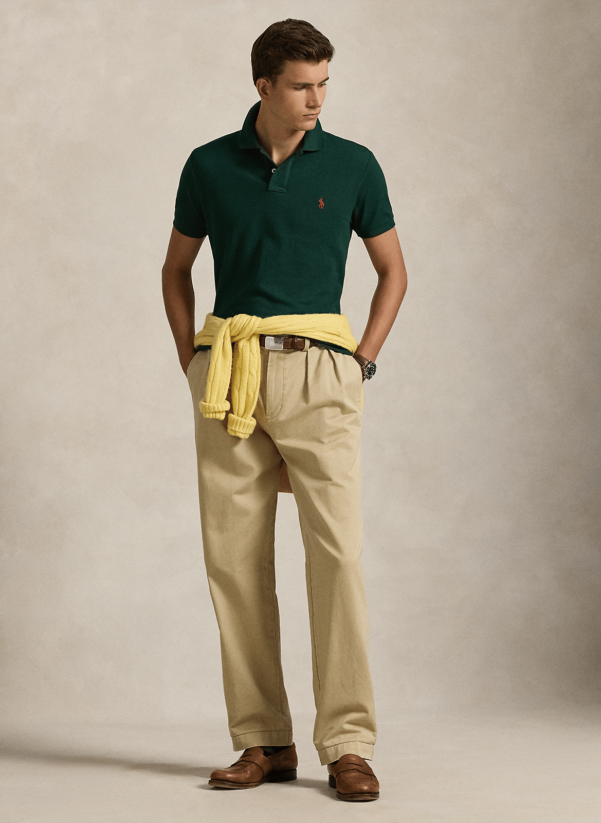 Baumwoll-Poloshirt - tailliert, kurzärmlig POLO RALPH LAUREN Grun