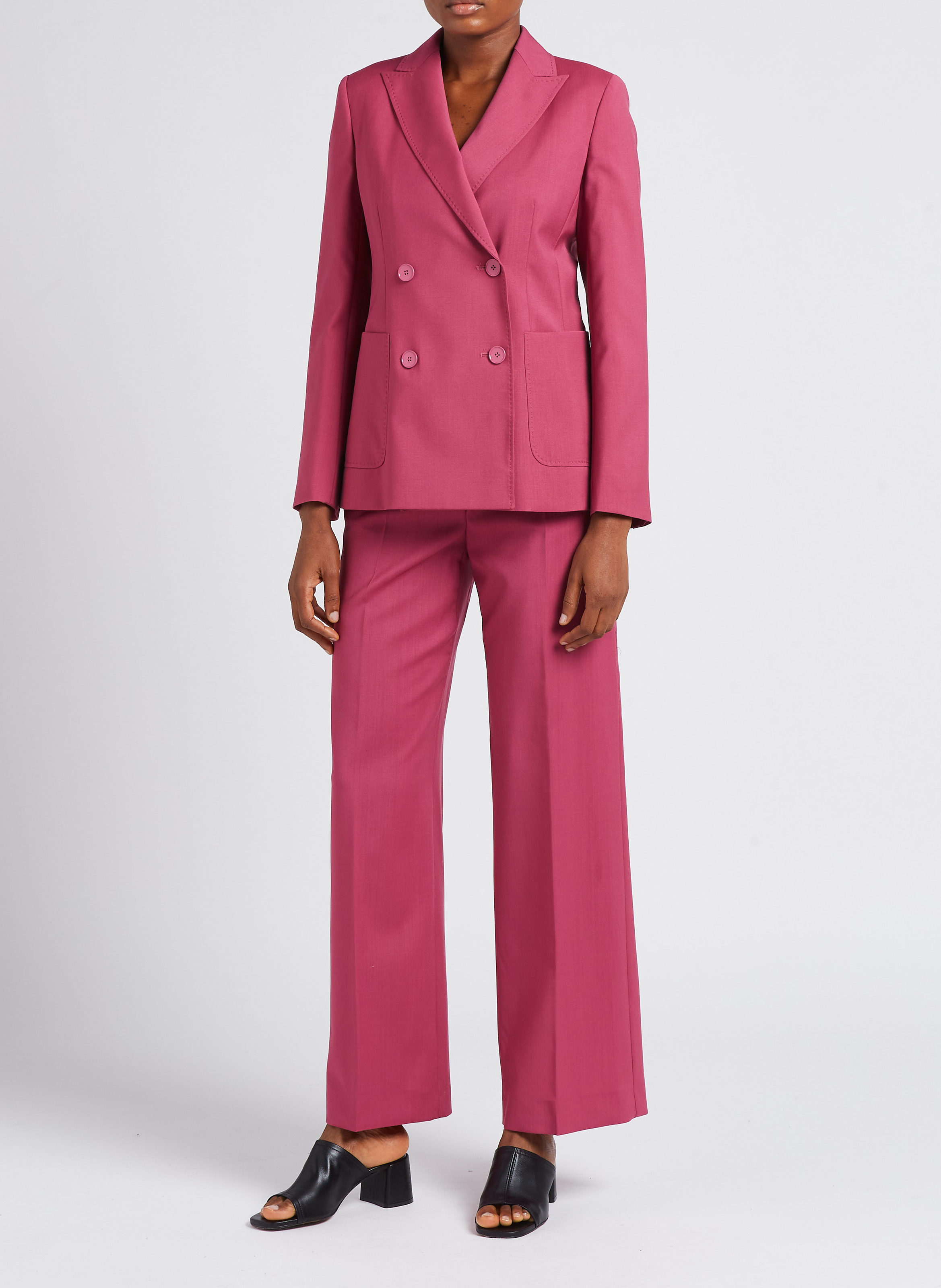 Straight wool blazer with tailored collar MAX MARA WEEK END Pink