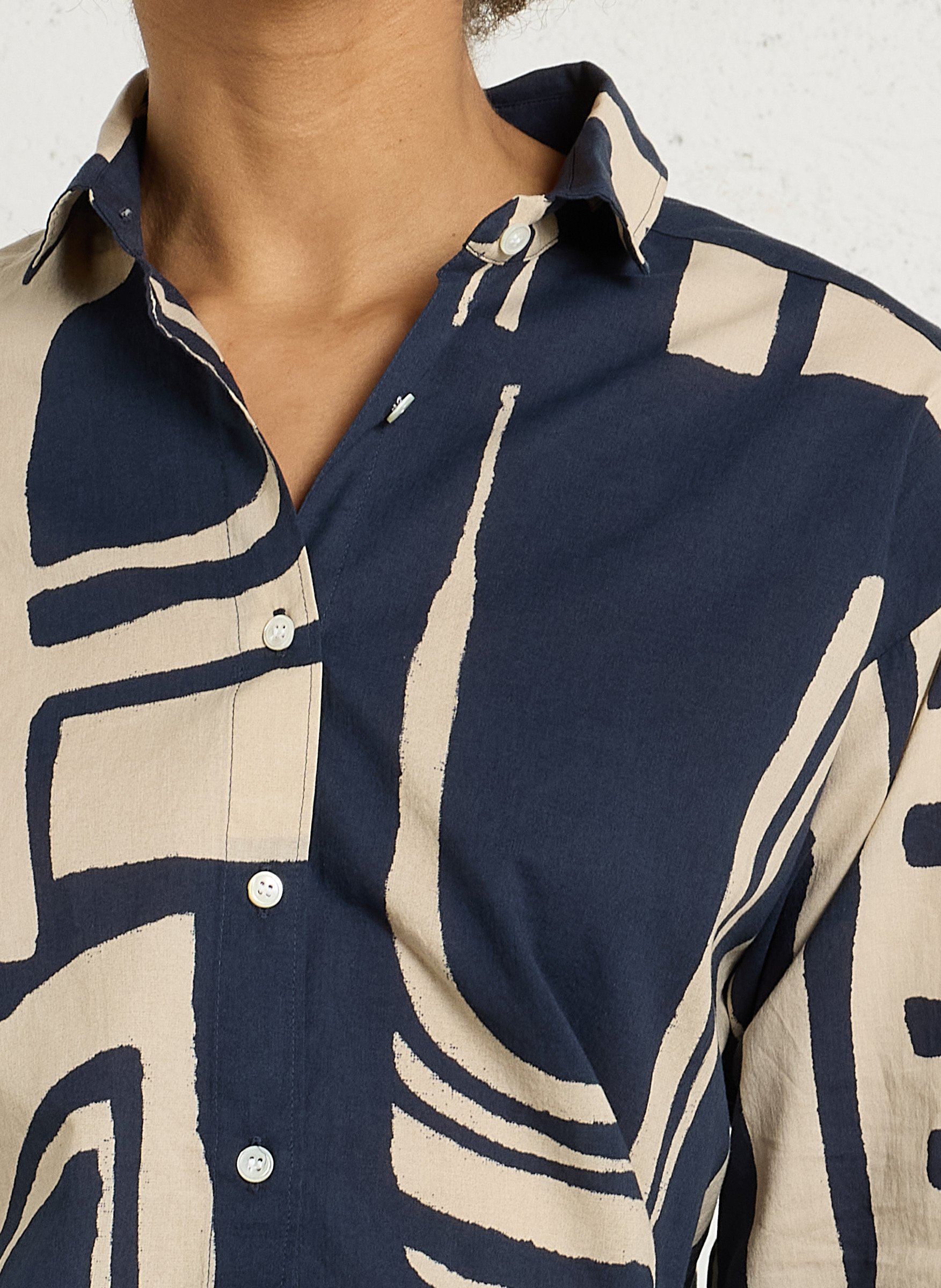 Chemise col classique en coton HARTFORD Multicolore