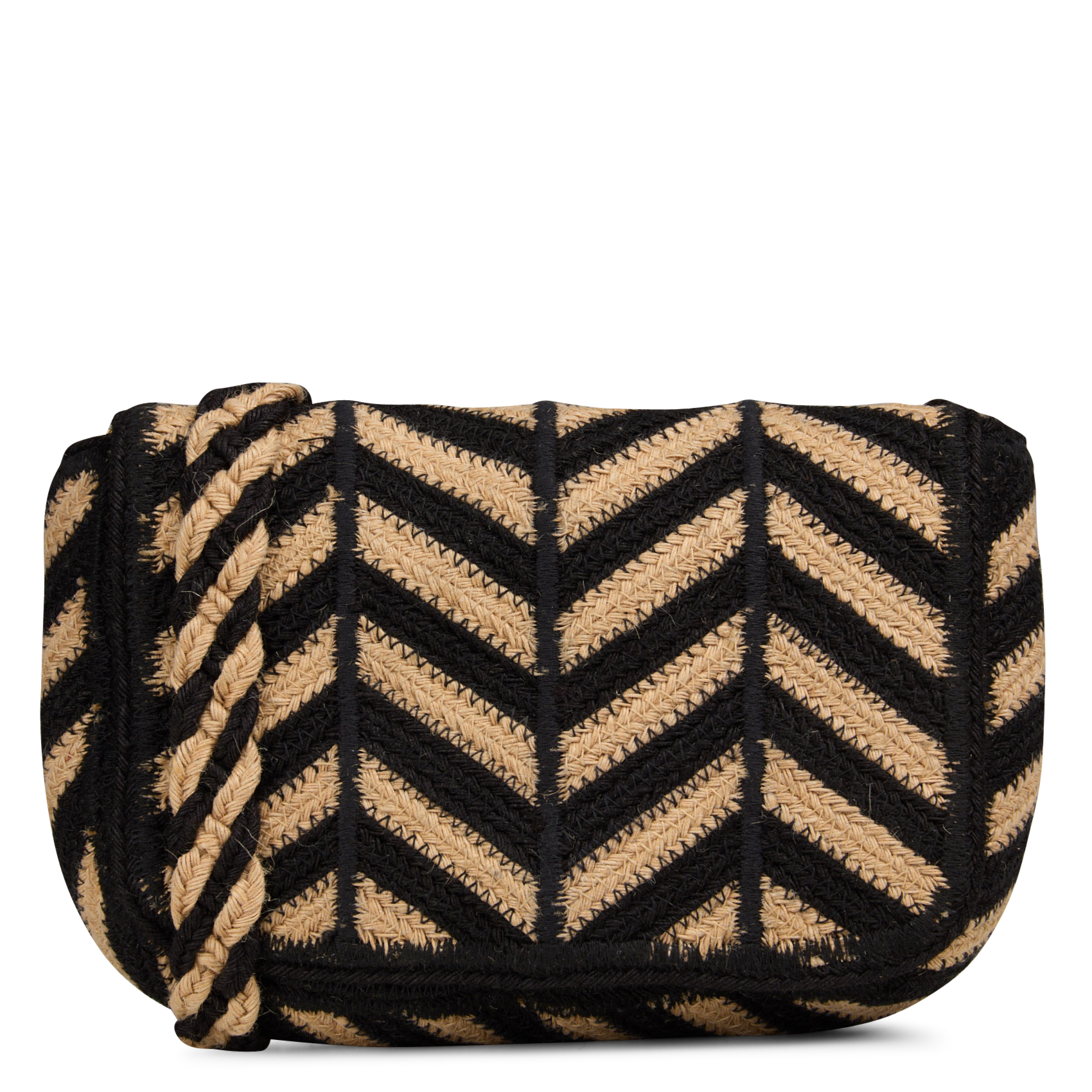 Umhängetasche mit Chevron-Muster aus Jute LA FEE MARABOUTEE Mehrfarbig