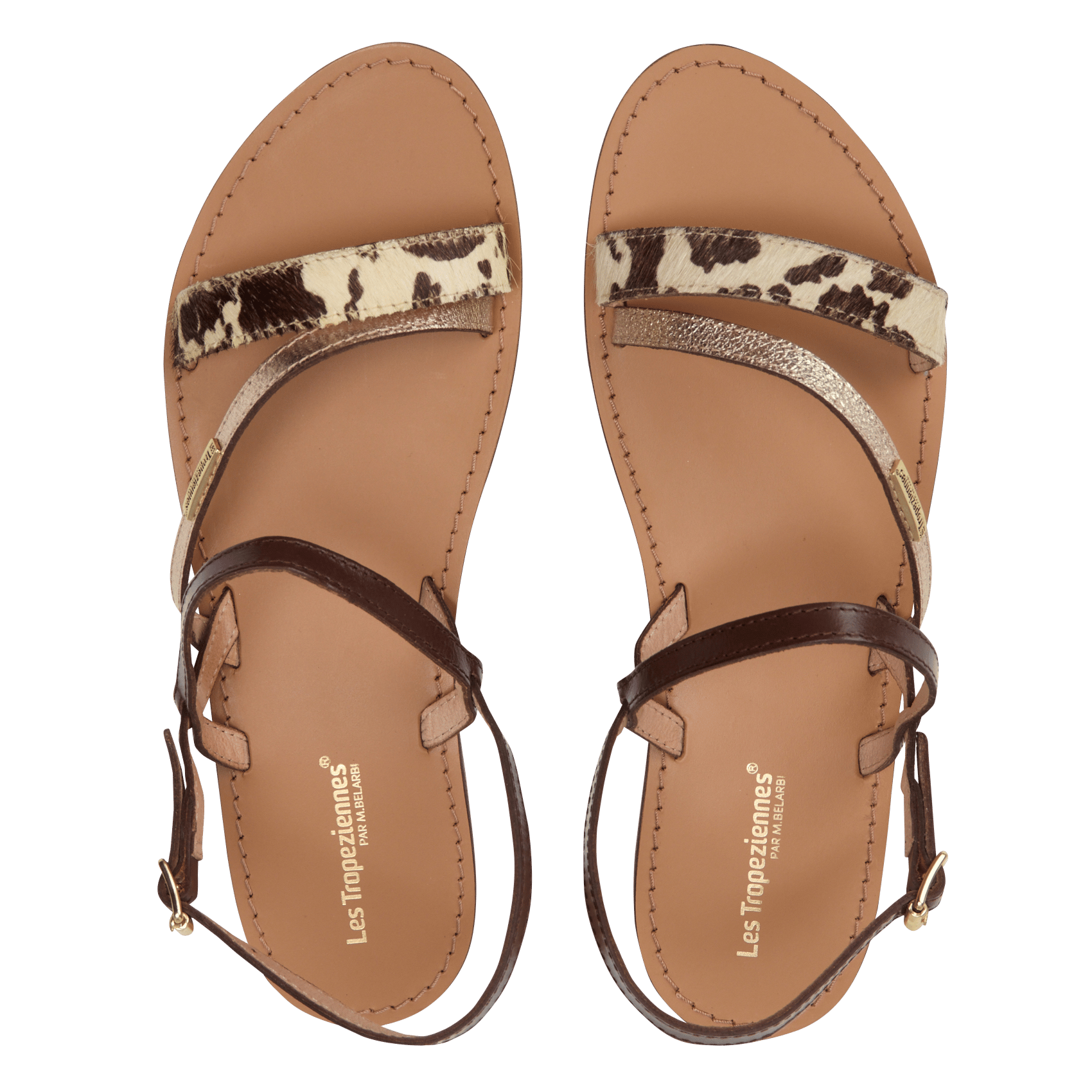 Platte, gedeeltelijk leren sandalen LES TROPEZIENNES PAR M.BELARBI Veelkleurig