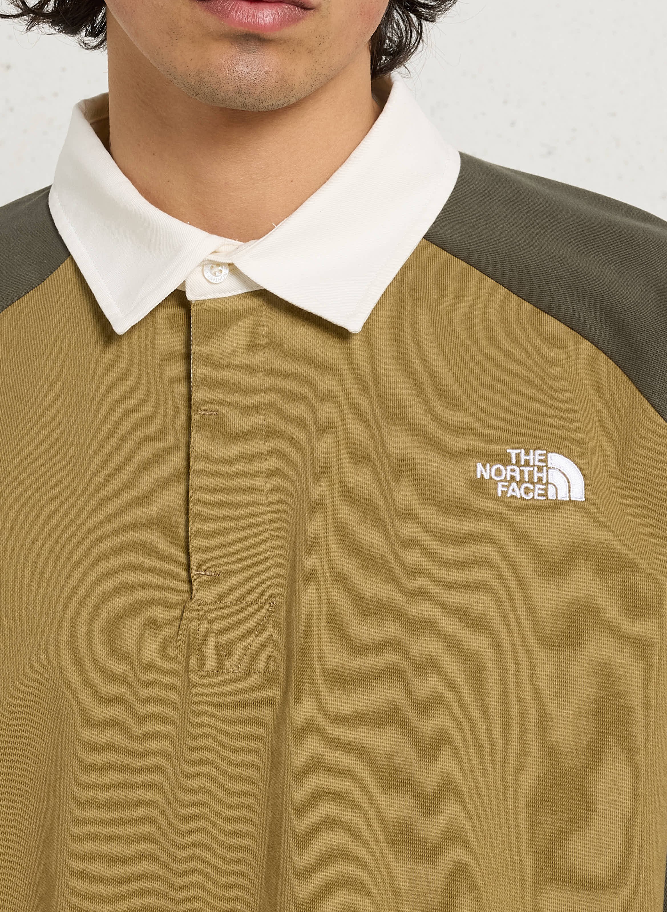 Polo droit brodé en coton THE NORTH FACE Marron
