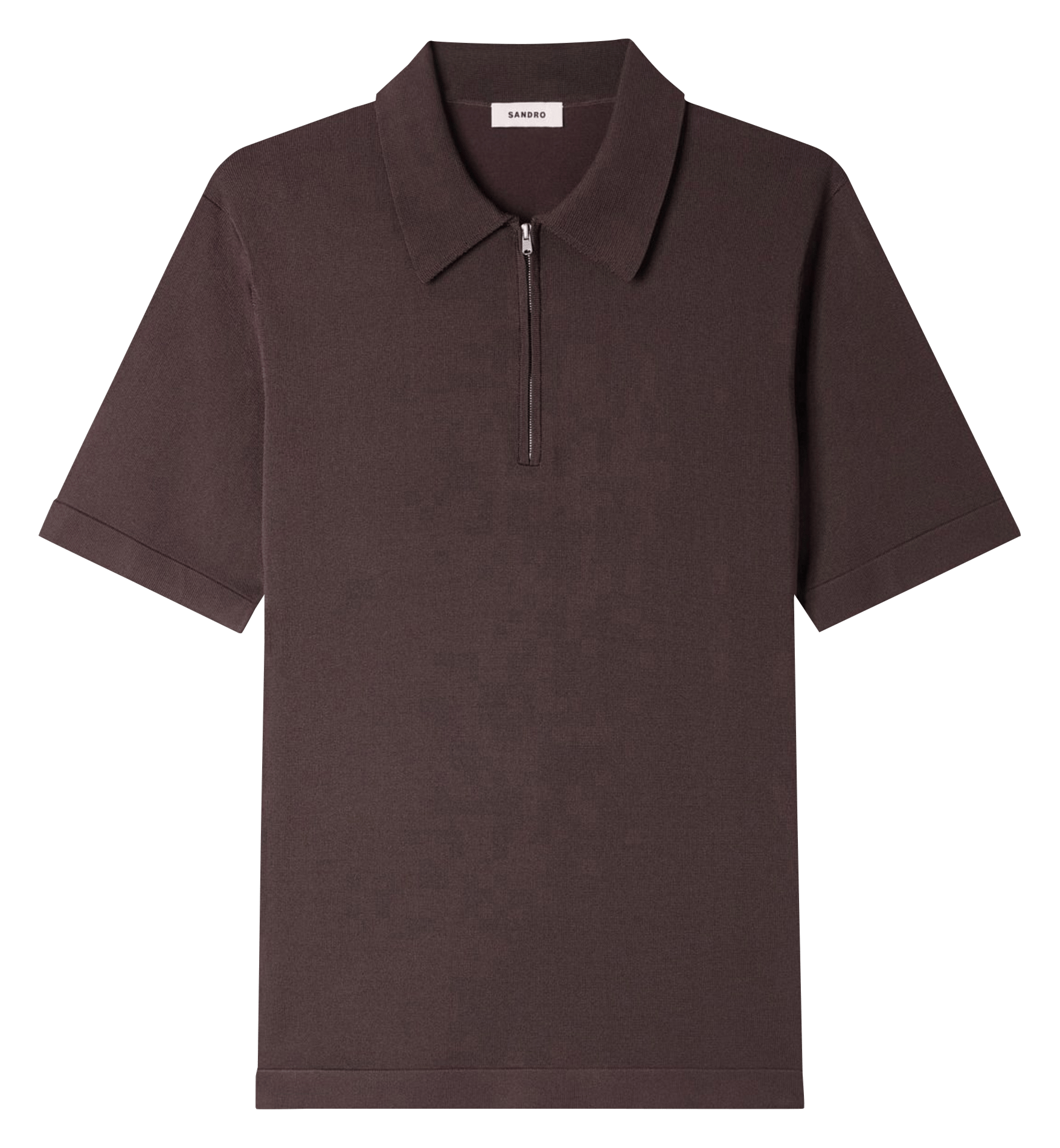 T-shirt manches courtes à col polo zippé SANDRO