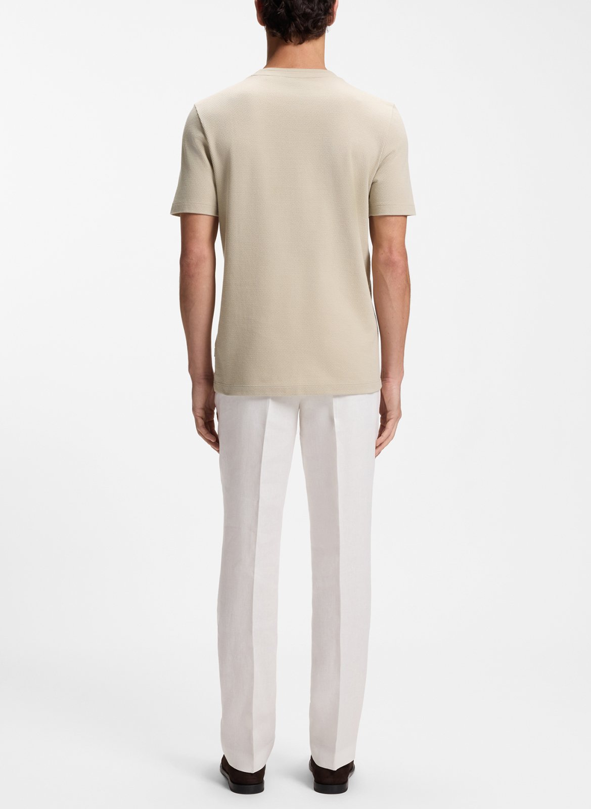 Cotton-mix regular-fit T-shirt with round neck BOSS Beige