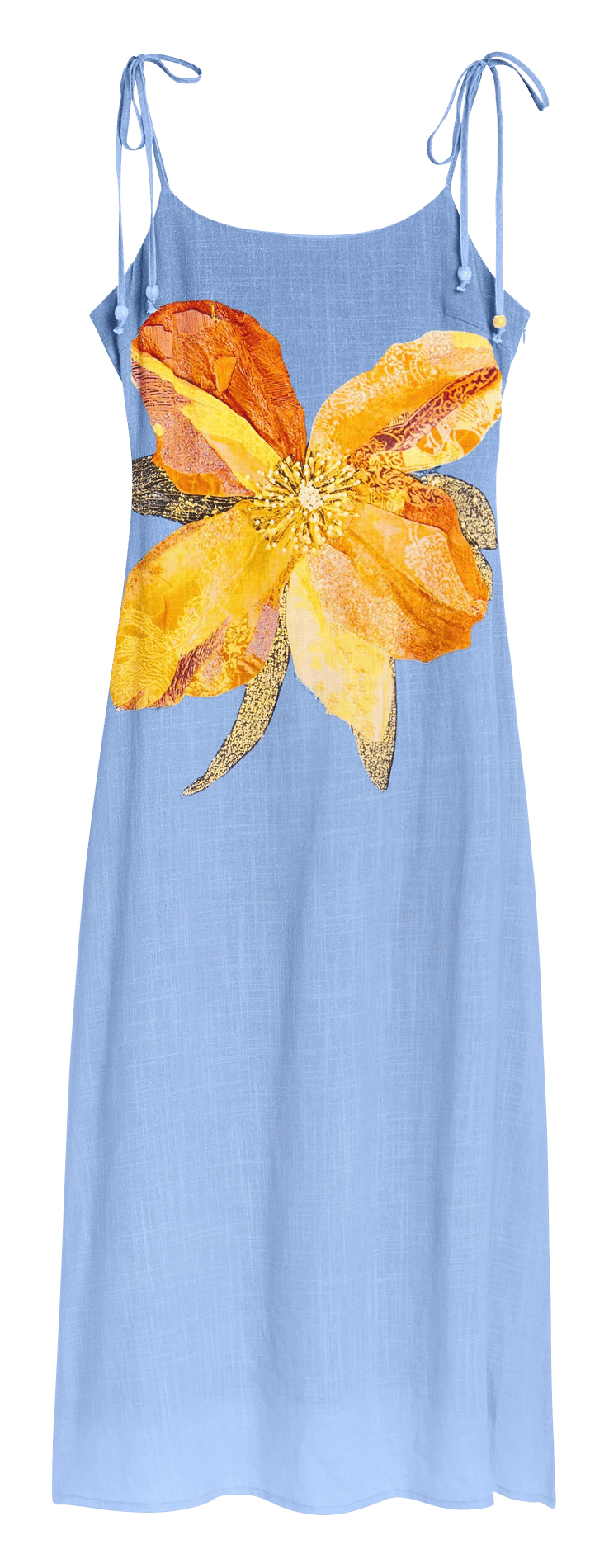 Robe longue col rond imprimée DESIGUAL Bleu